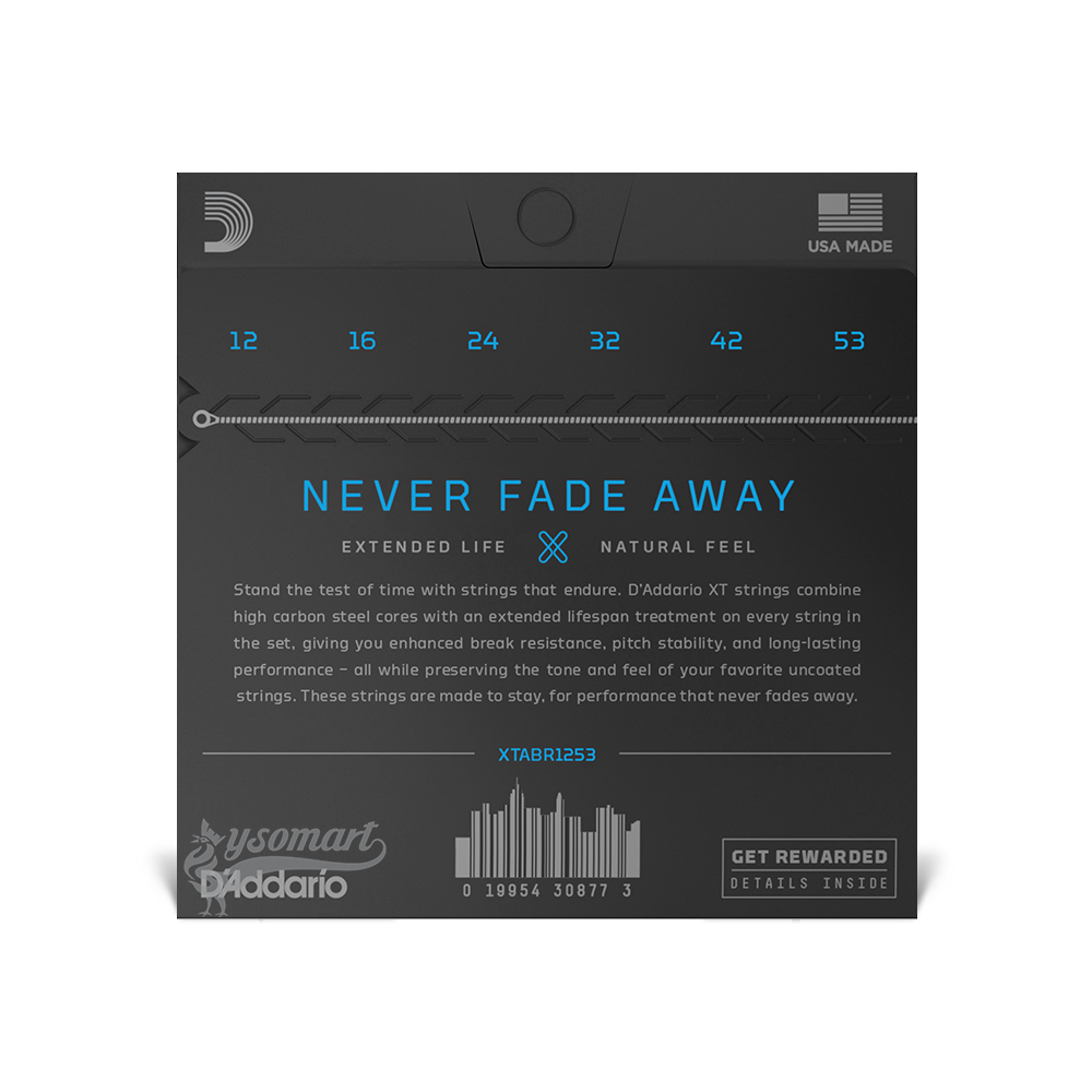 D’Addario XT 80/20 Bronze XTABR1253 覆膜黃銅民謠吉他套弦 (012-053)