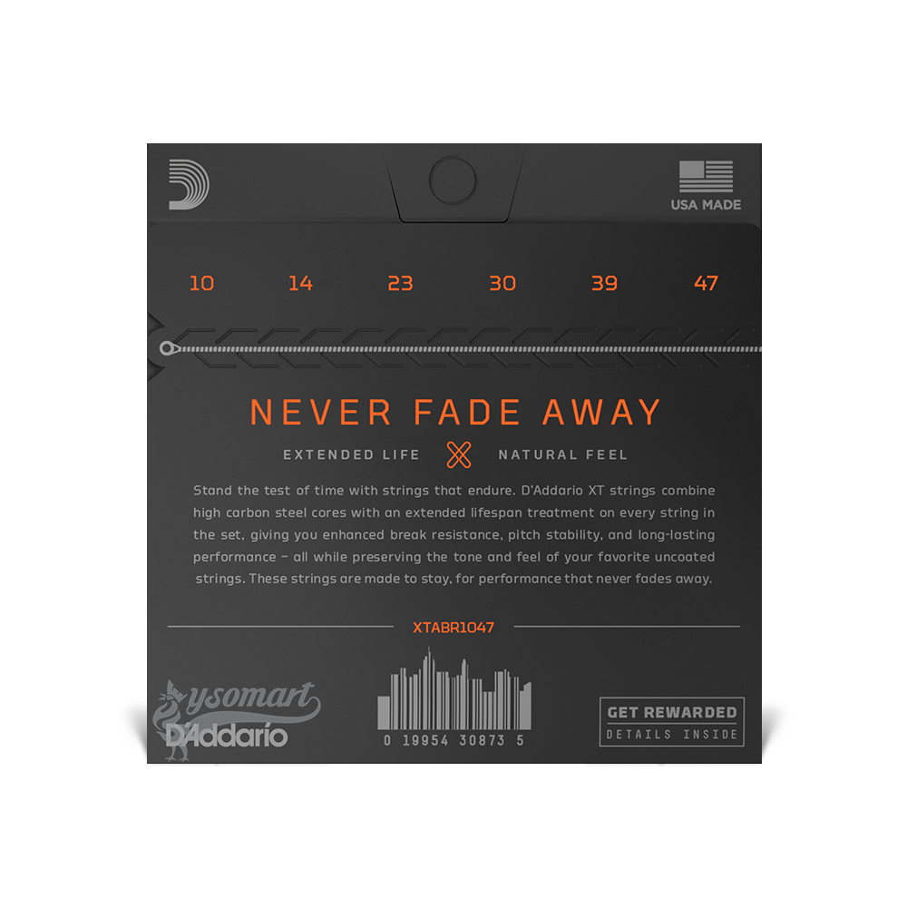 D’Addario XT 80/20 Bronze XTABR1047 覆膜黃銅民謠吉他套弦 (010-047)