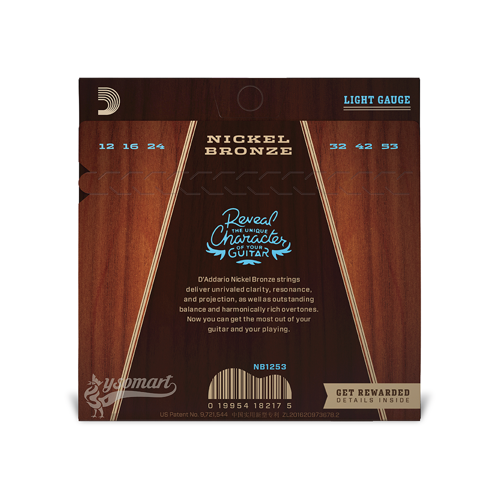 D’Addario Nickel Bronze NB1253 鎳銅民謠吉他套弦 (012-053)