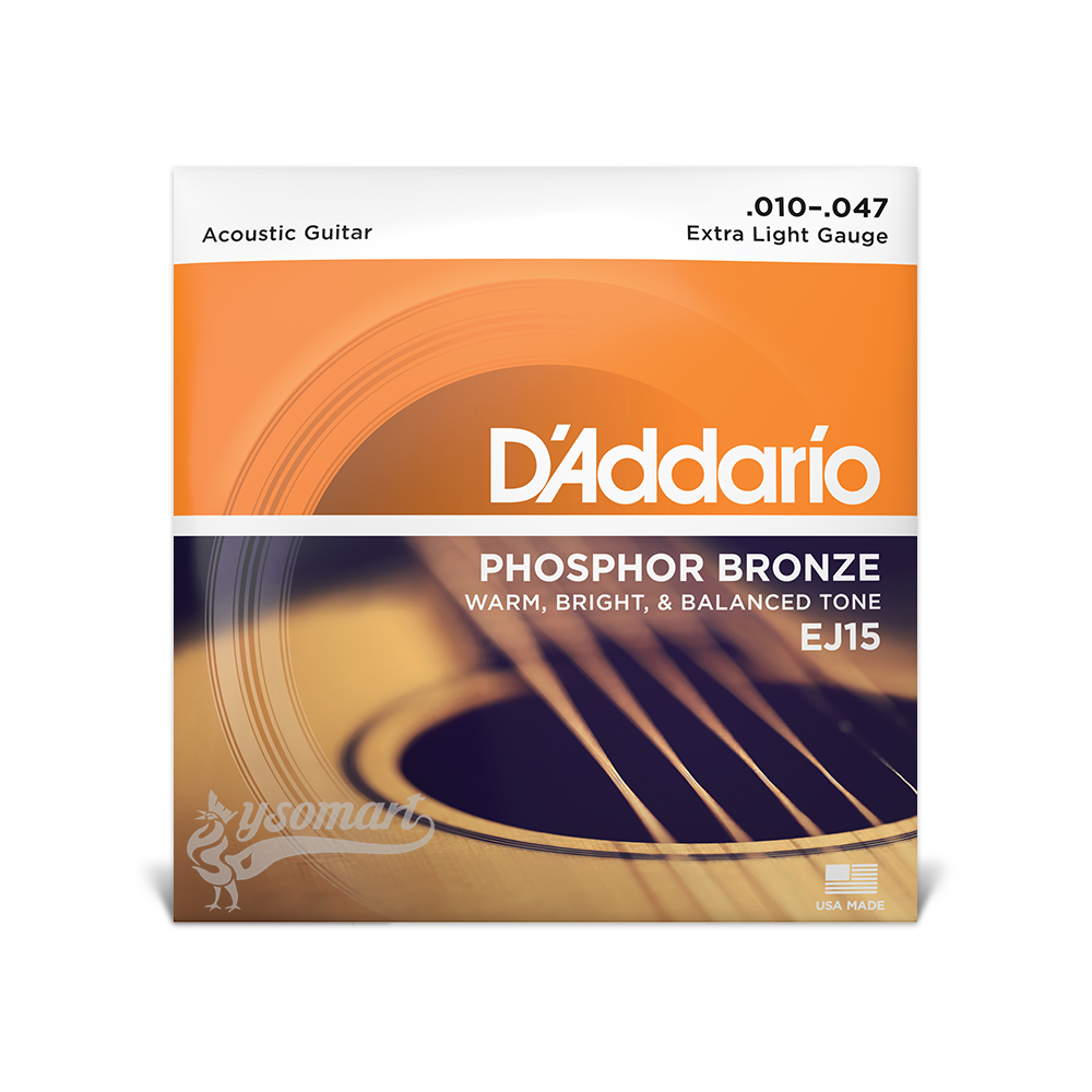 D’Addario Phosphor Bronze EJ15 磷青銅民謠吉他套弦 (010-047)