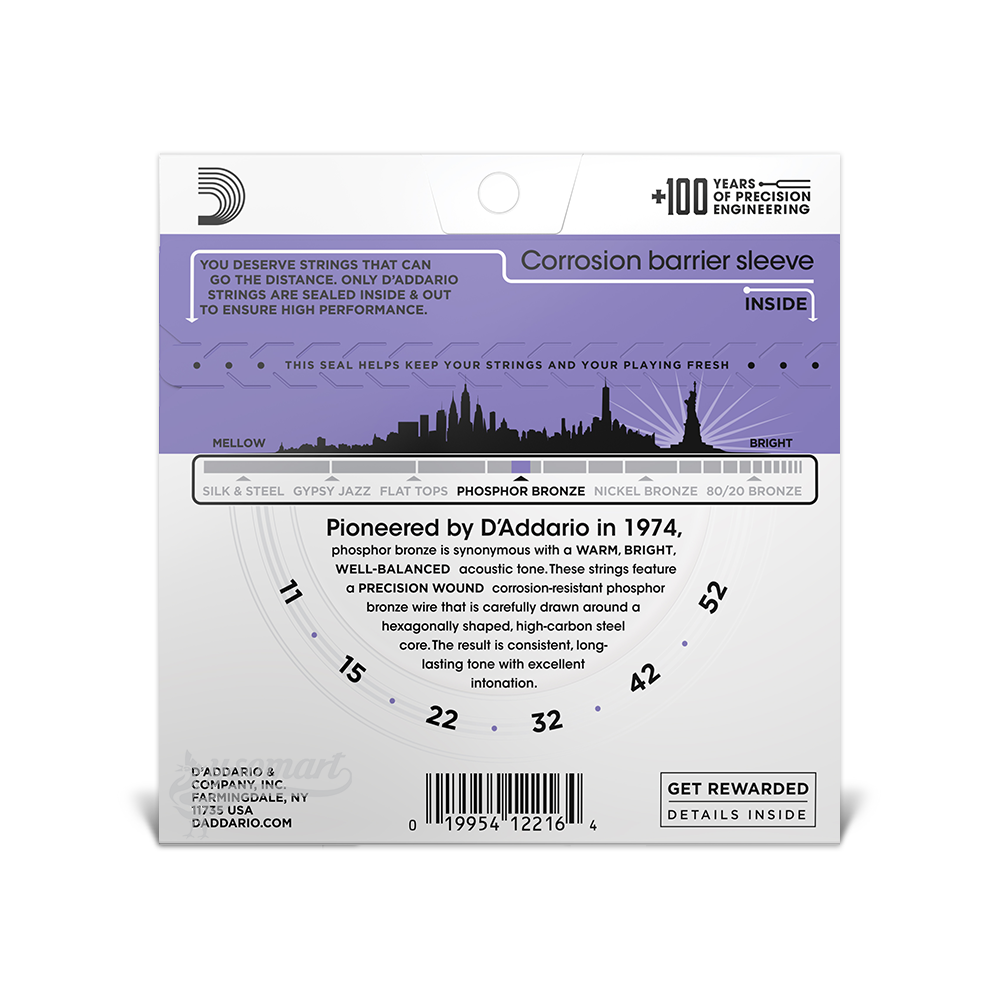 D’Addario Phosphor Bronze EJ26 磷青銅民謠吉他套弦 (011-052)