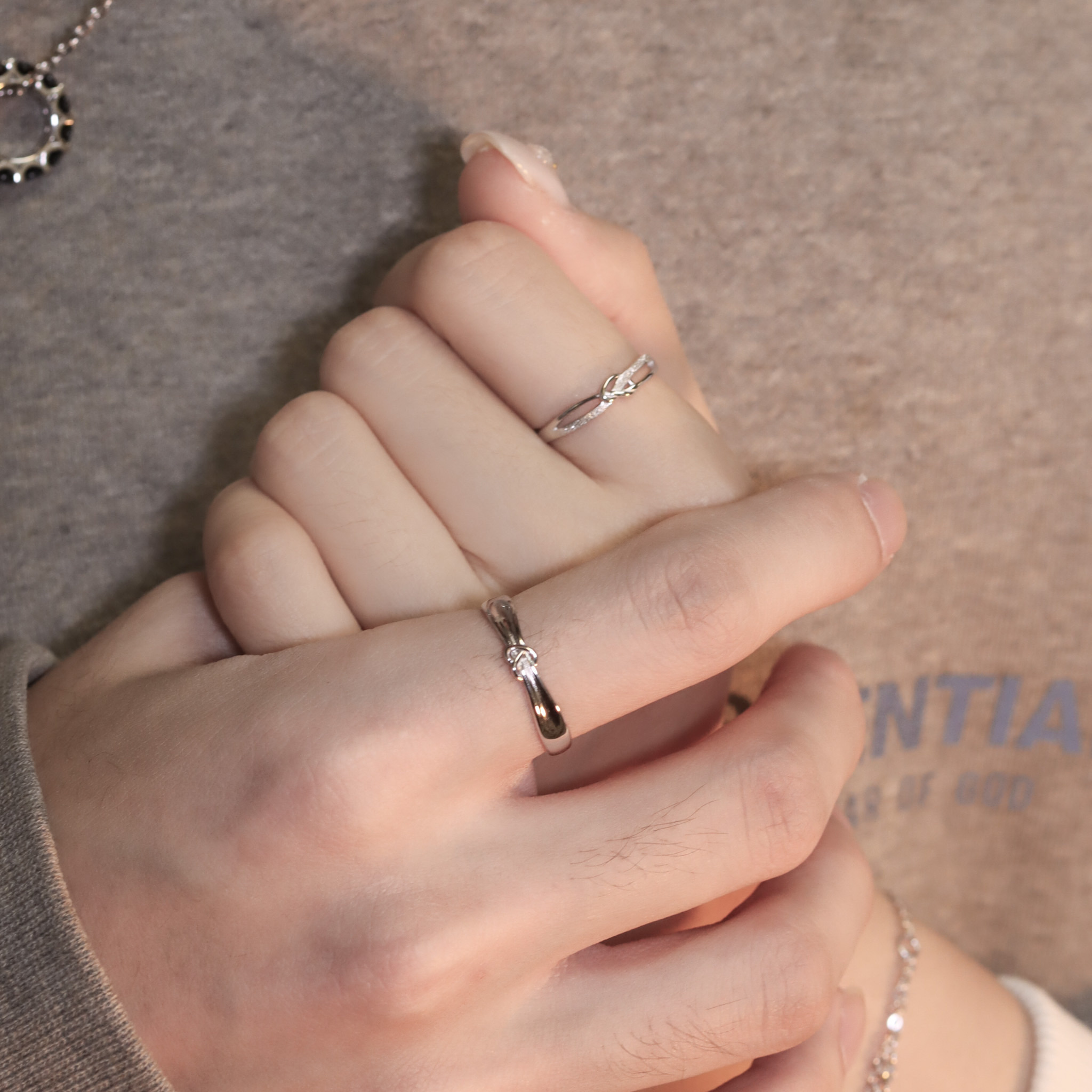 | 925純銀 | 愛意小結情侶戒指 （男款/女款) | RI0760 |