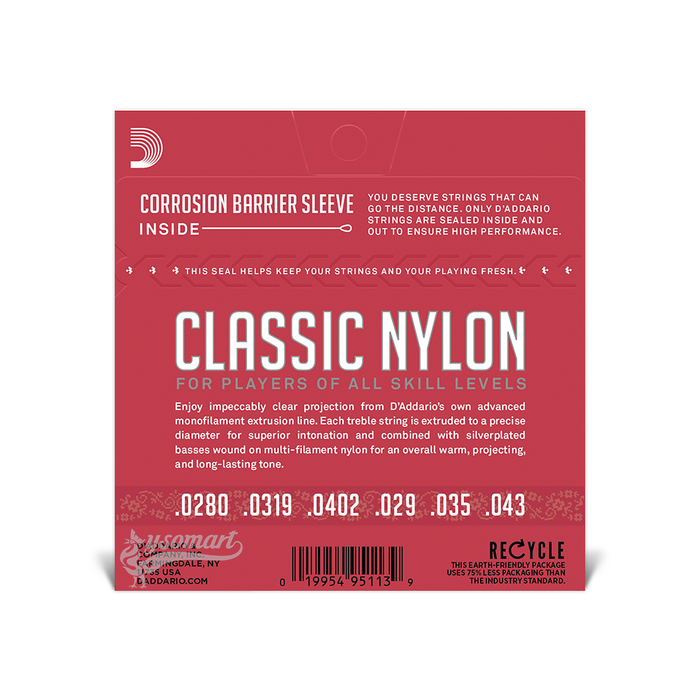 D’Addario Classical EJ27N 尼龍古典吉他弦套弦 (028-043)