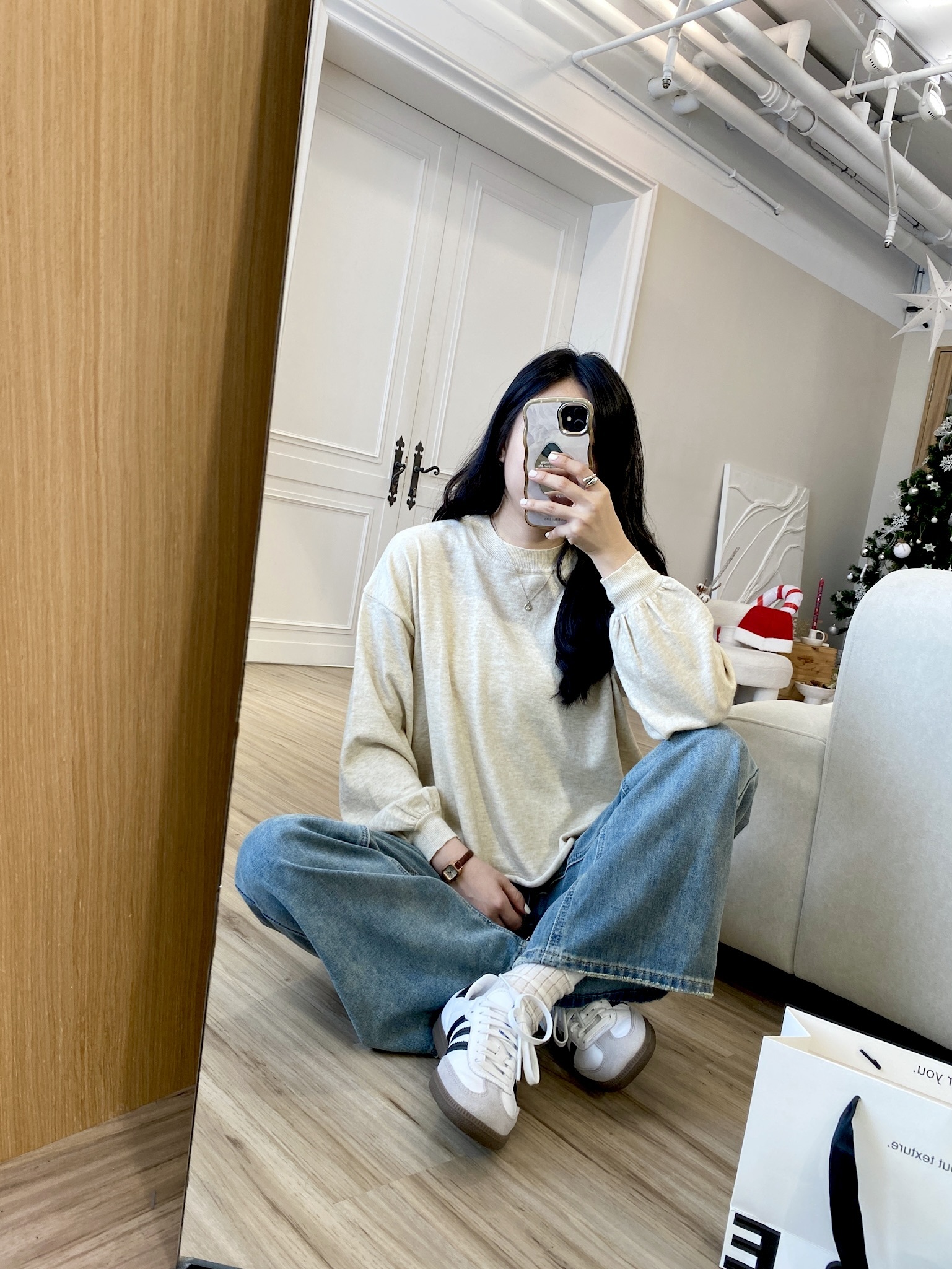 軟萌小綿羊泡泡袖針織上衣