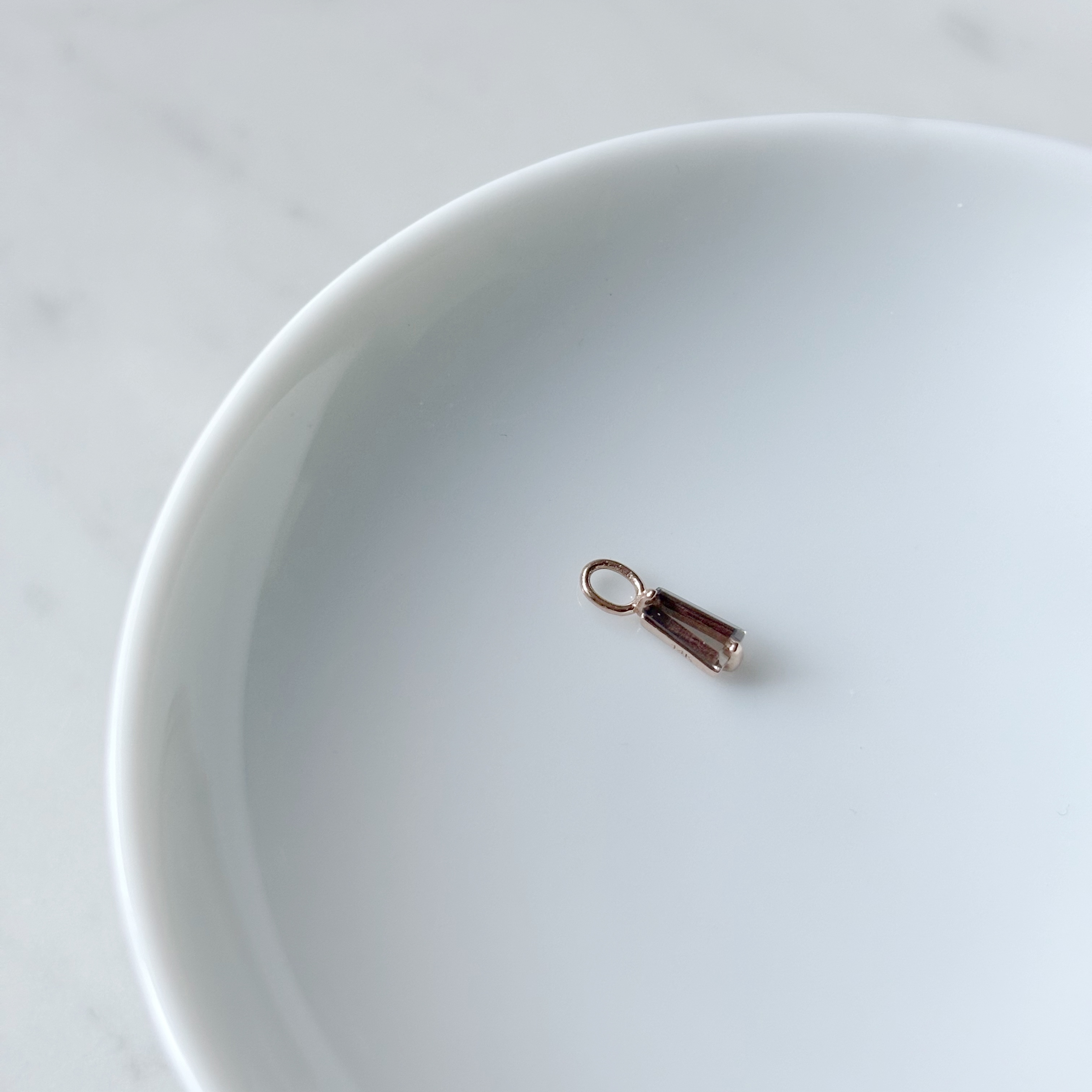 14K梯形切割茶晶耳墜