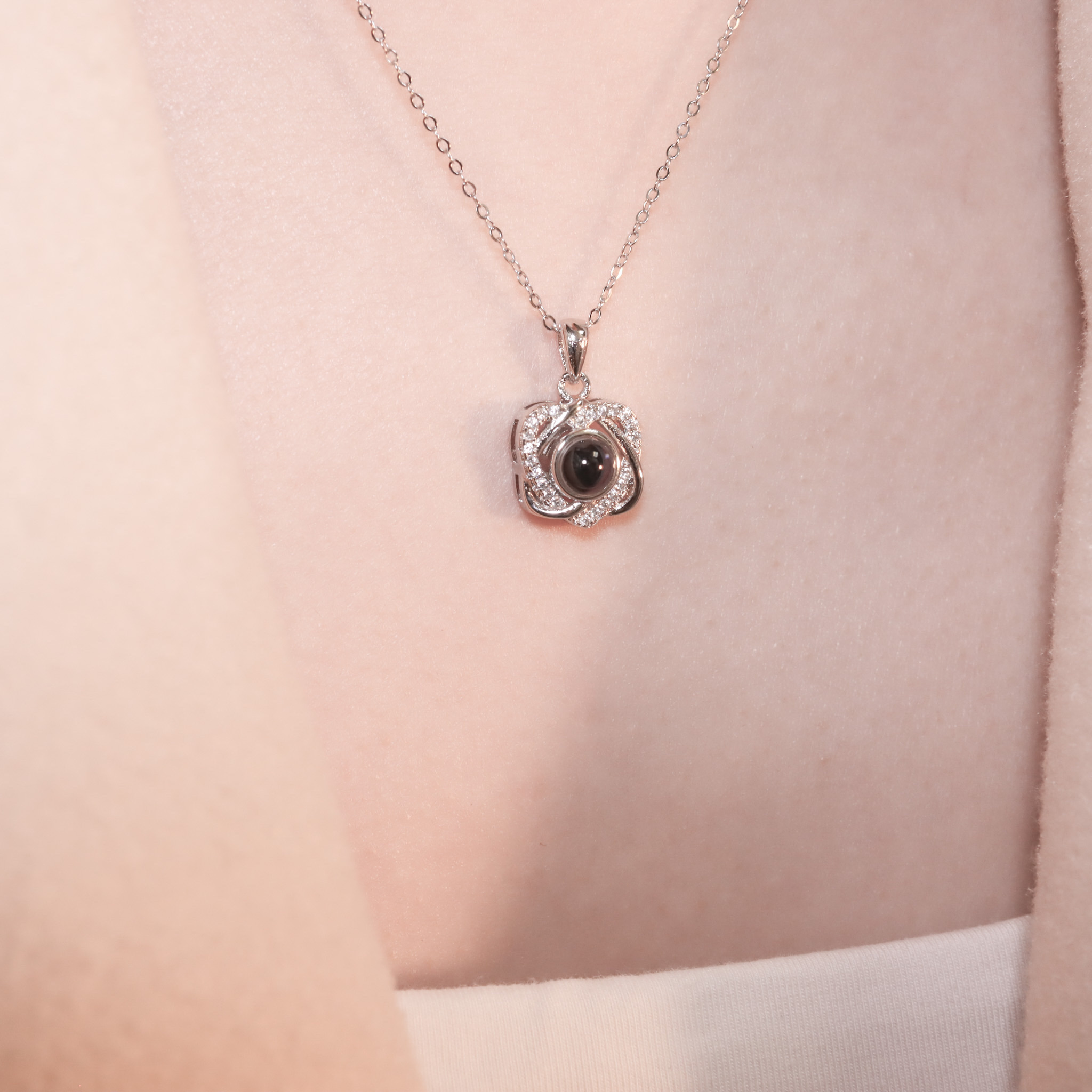 | 925純銀・白金・ 玫瑰金 | 懸浮交換心意項鍊2.0 (可訂製照片) | NE1254 |