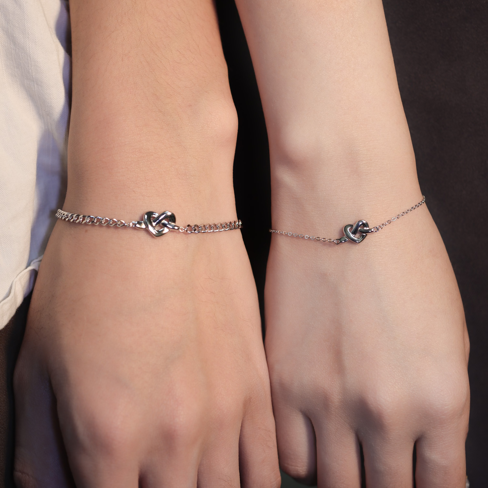 | 925純銀・白金 | 愛意戀結情侶手鏈 （男款 /女款） | BR1194 |