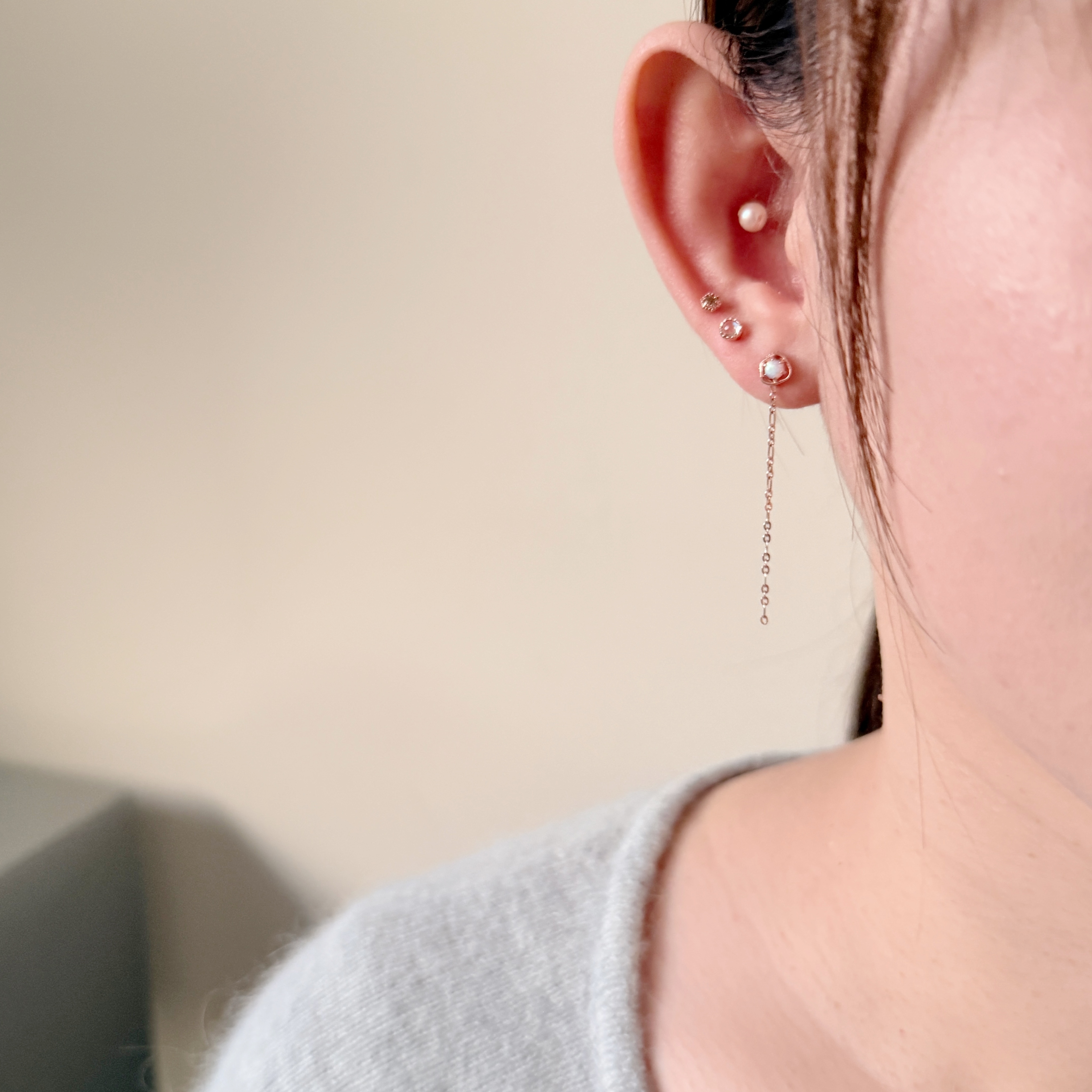 14K簡約figaro耳鏈墜