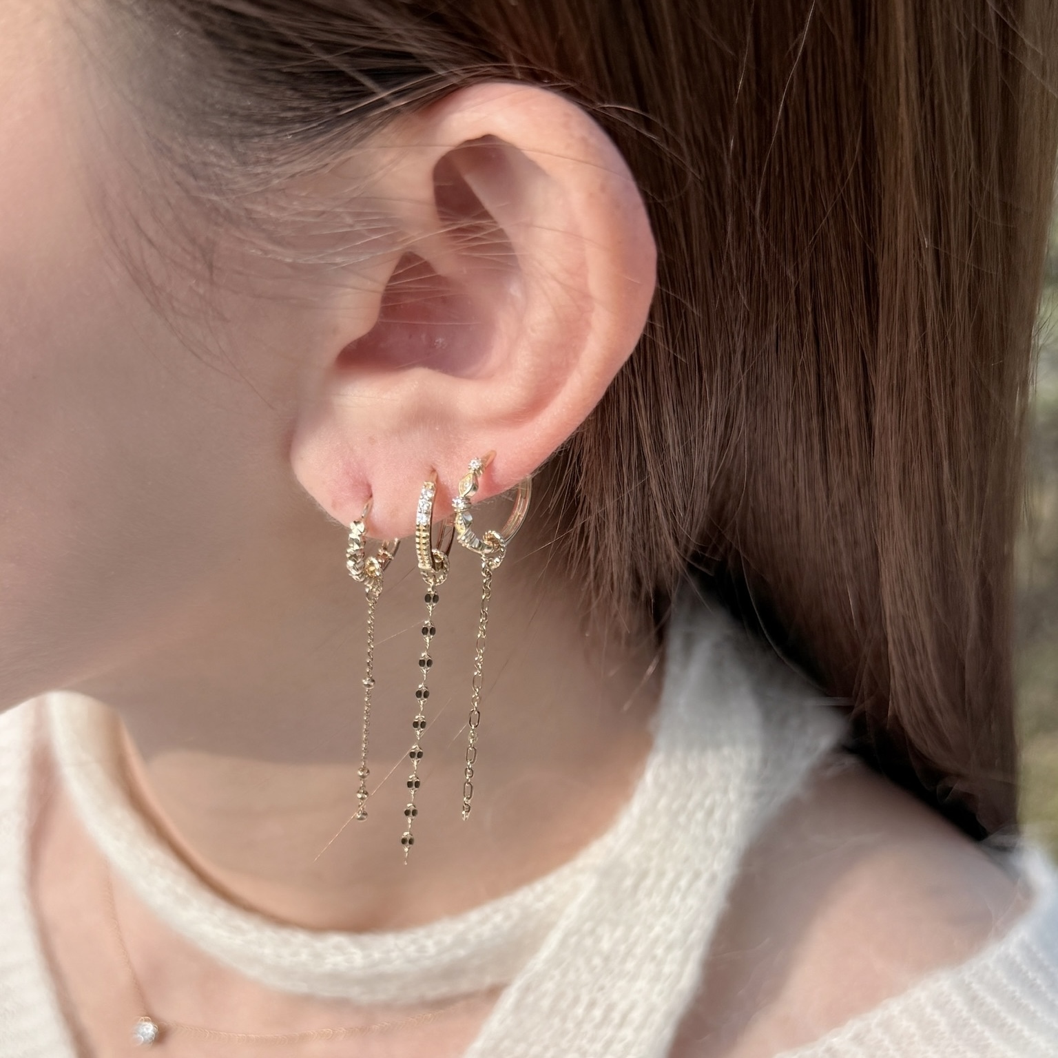 14K簡約figaro耳鏈墜