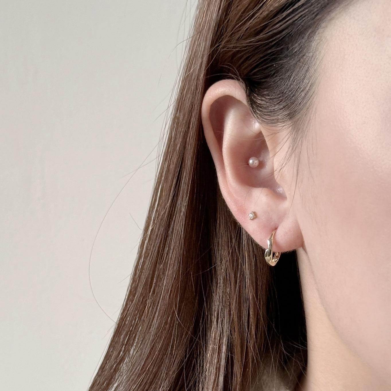 10K光面交織耳圈