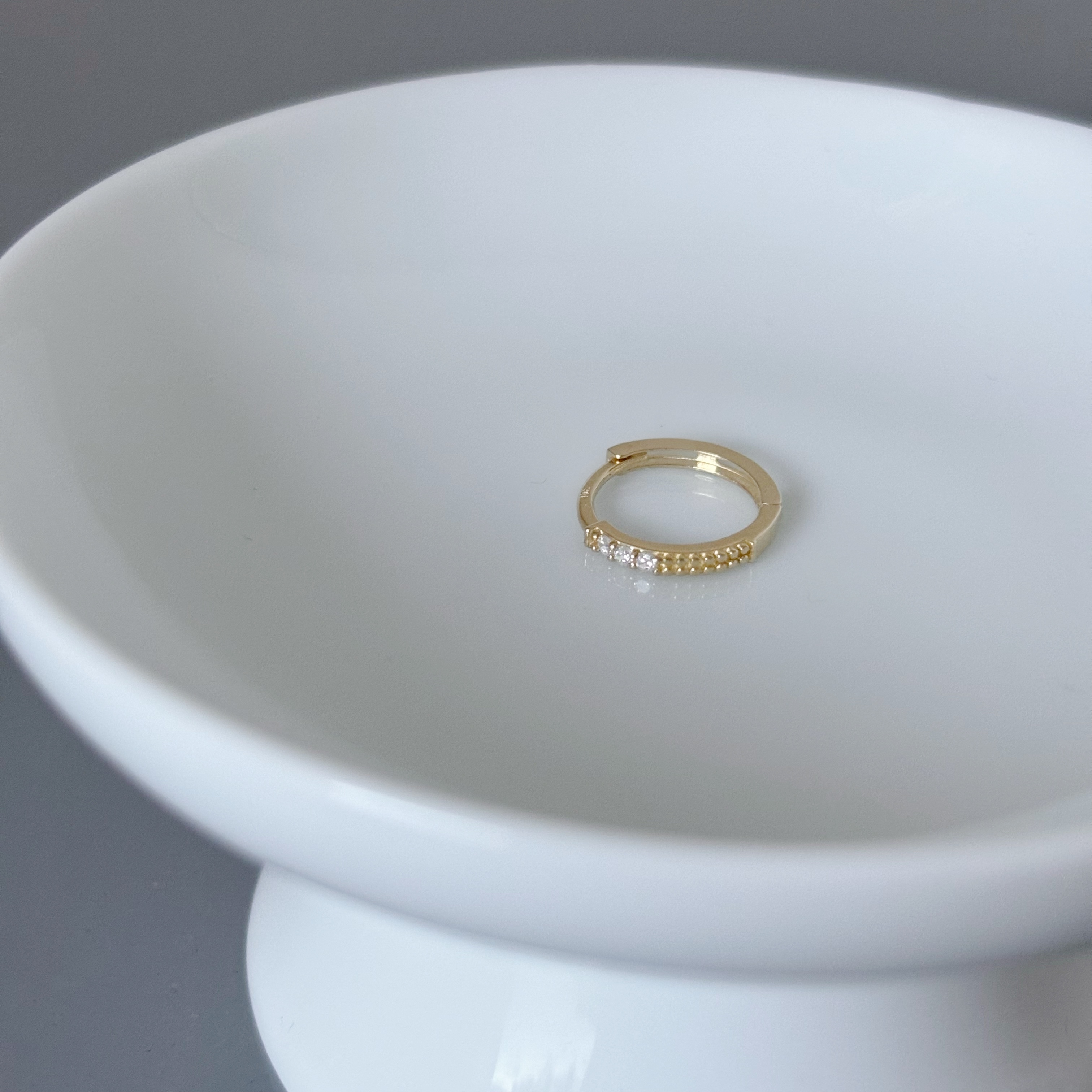 10K小排鑽雙滾邊耳圈