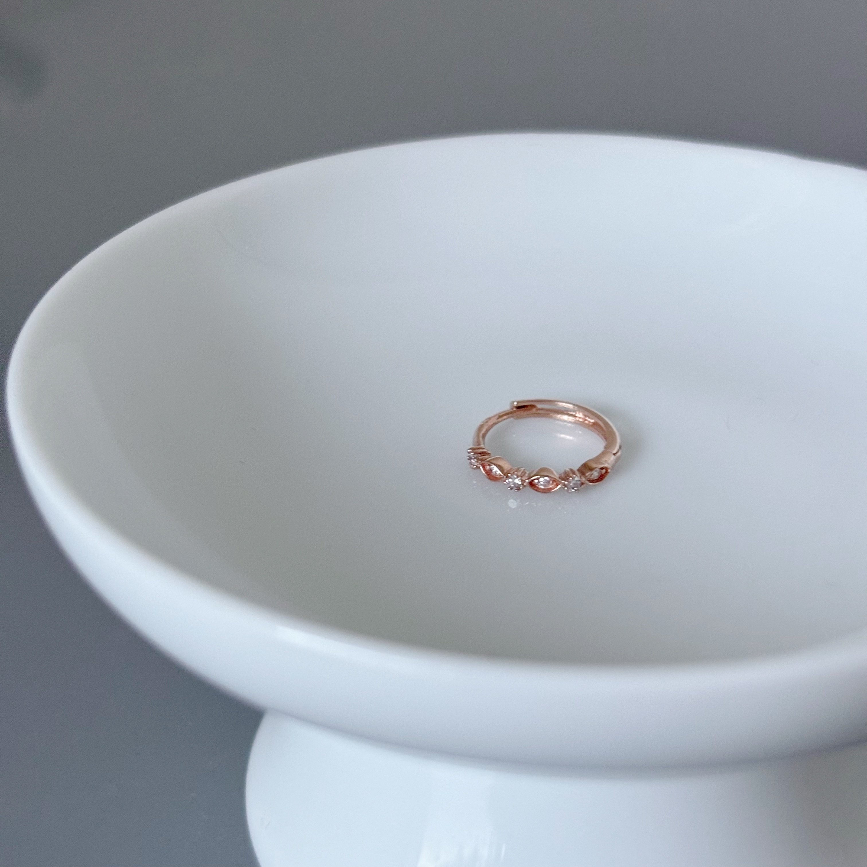 10K小花葉子鋯石耳圈