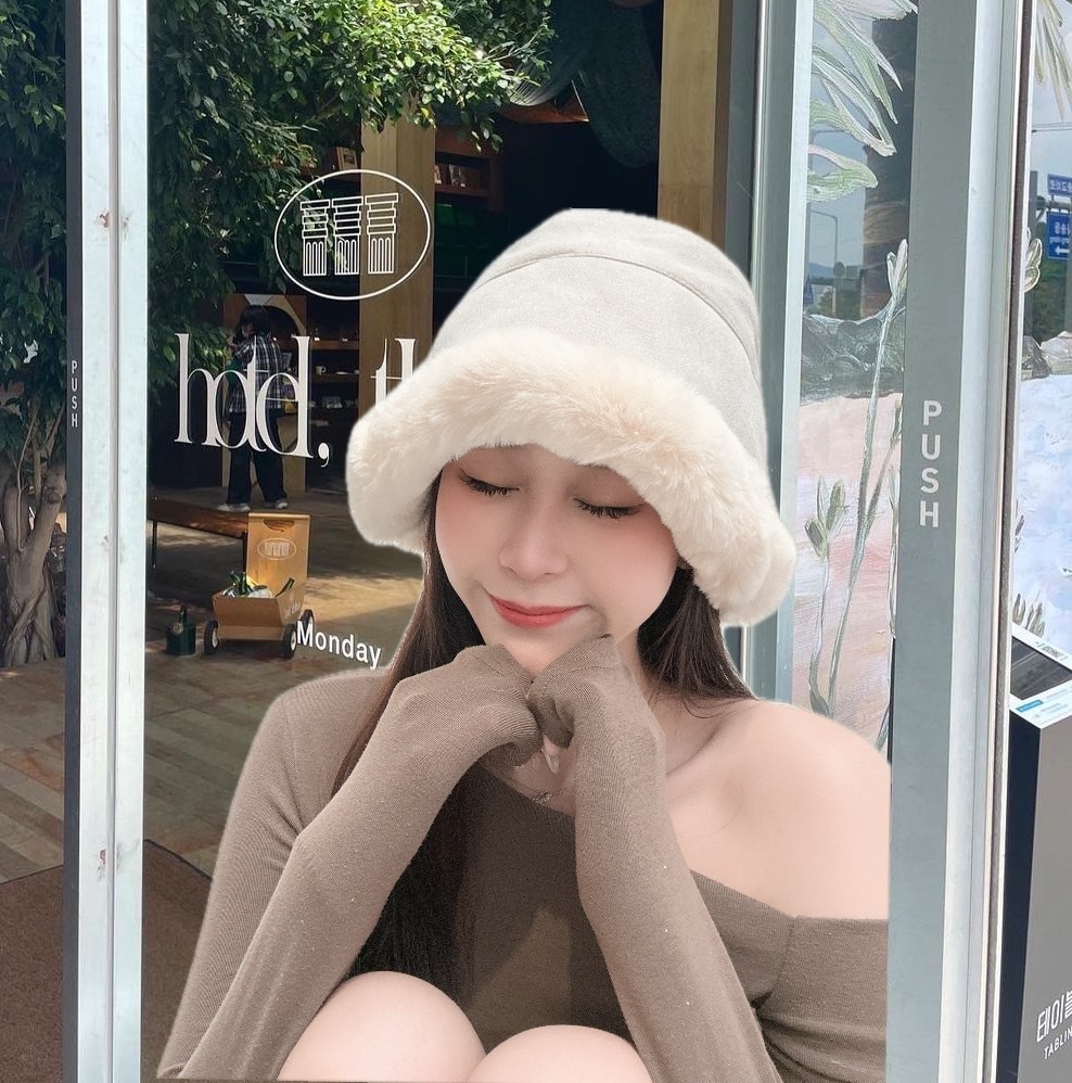 超柔毛邊漁夫帽/二色/二款