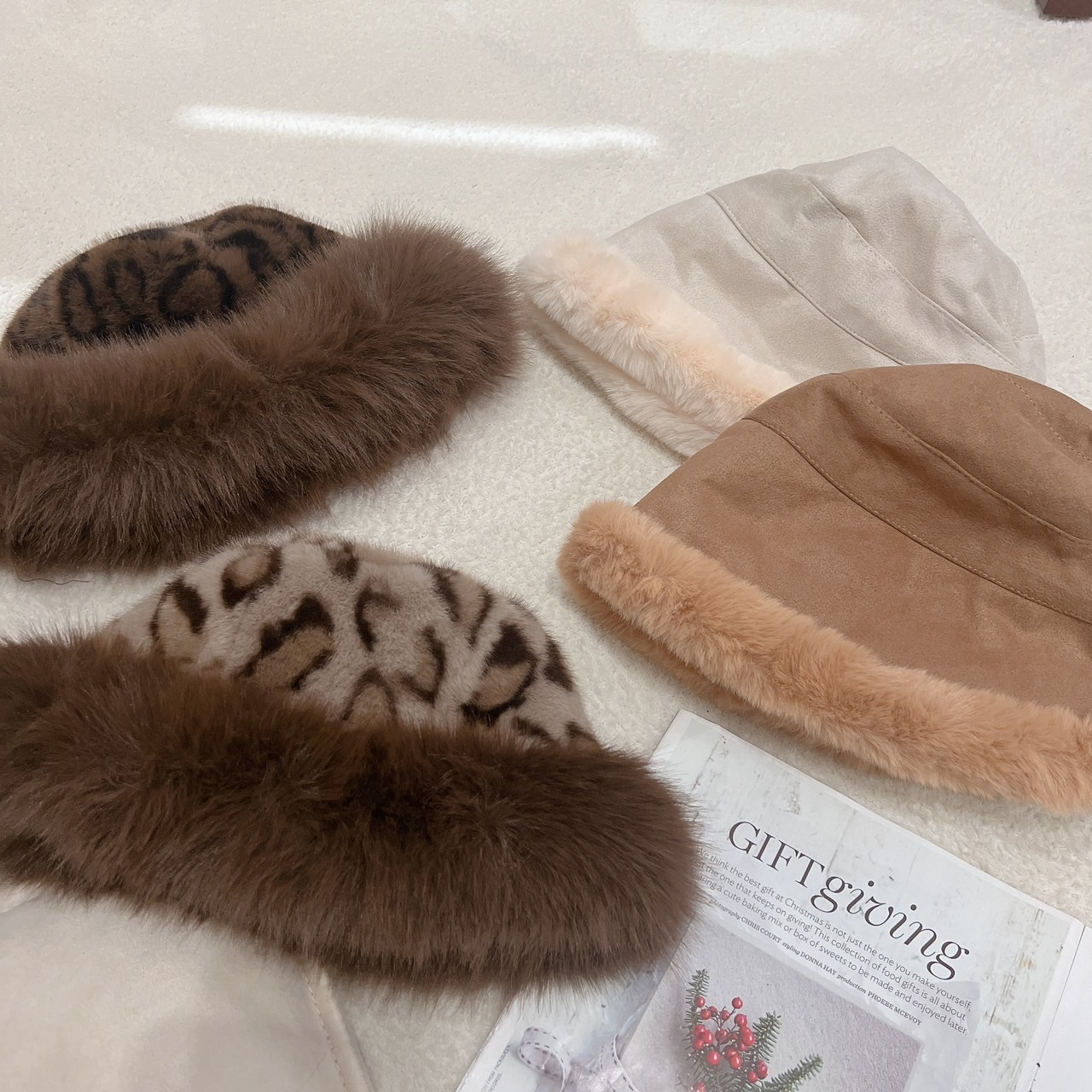 超柔毛邊漁夫帽/二色/二款