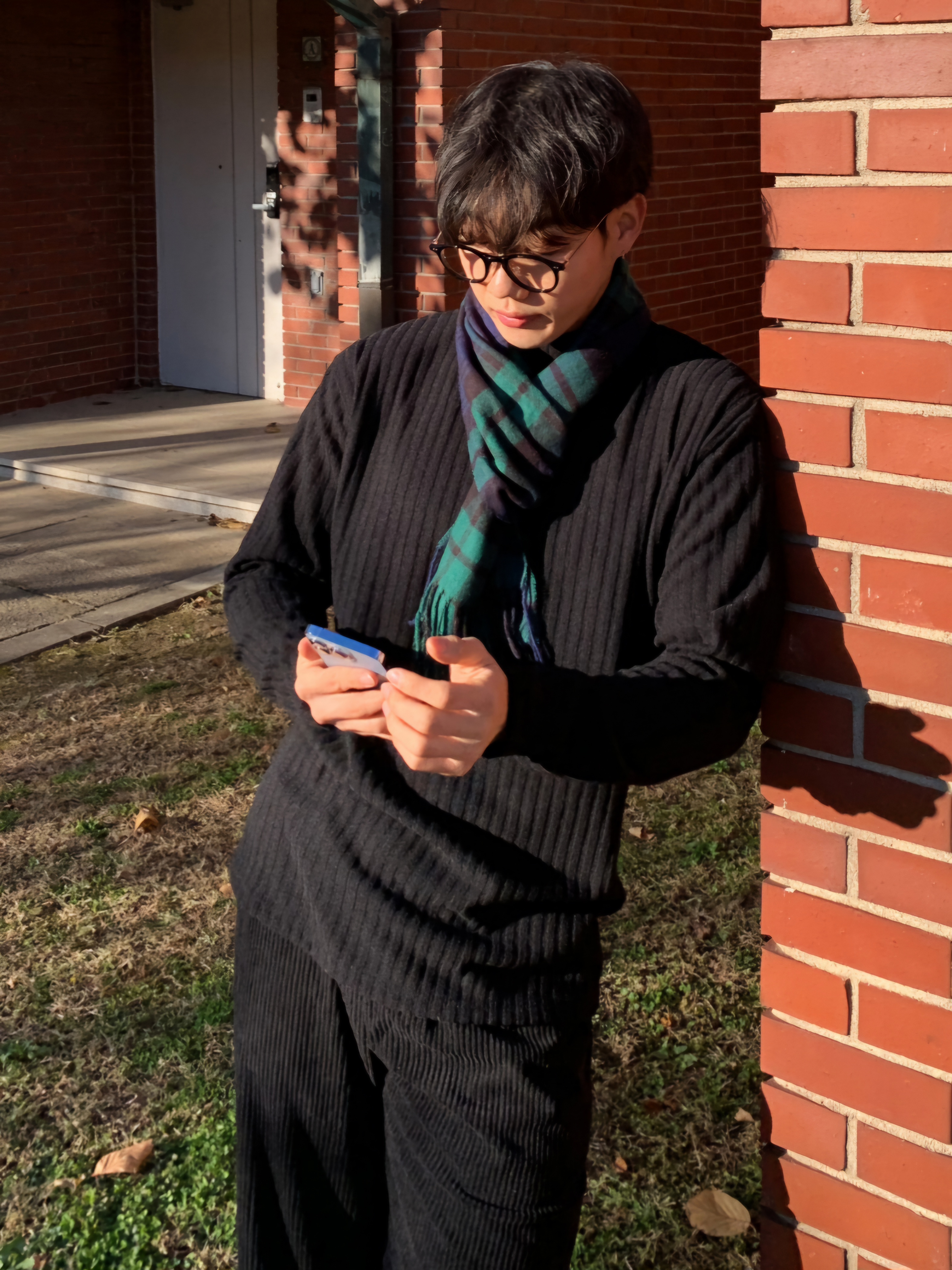 羅紋半高領偏光針織長袖T恤(10色)