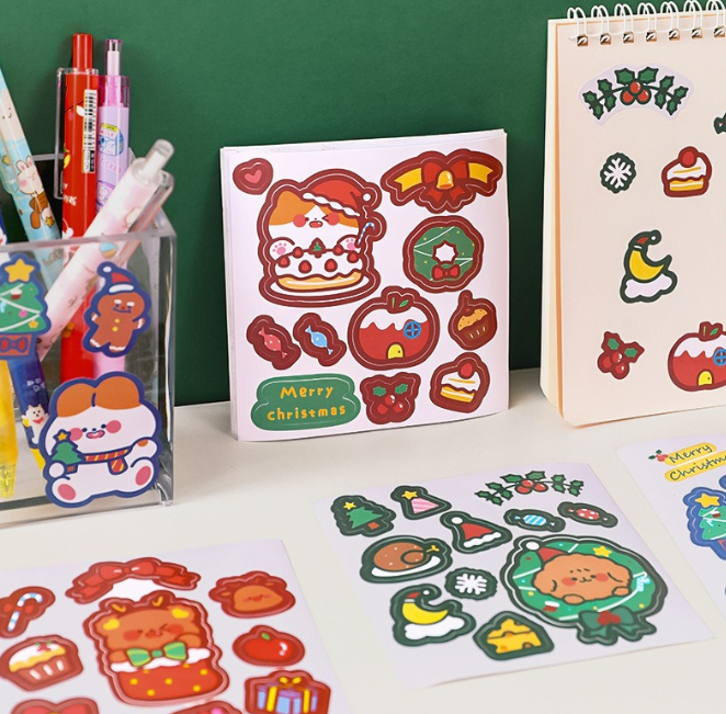 xmas 卡通圣诞贴纸 随机