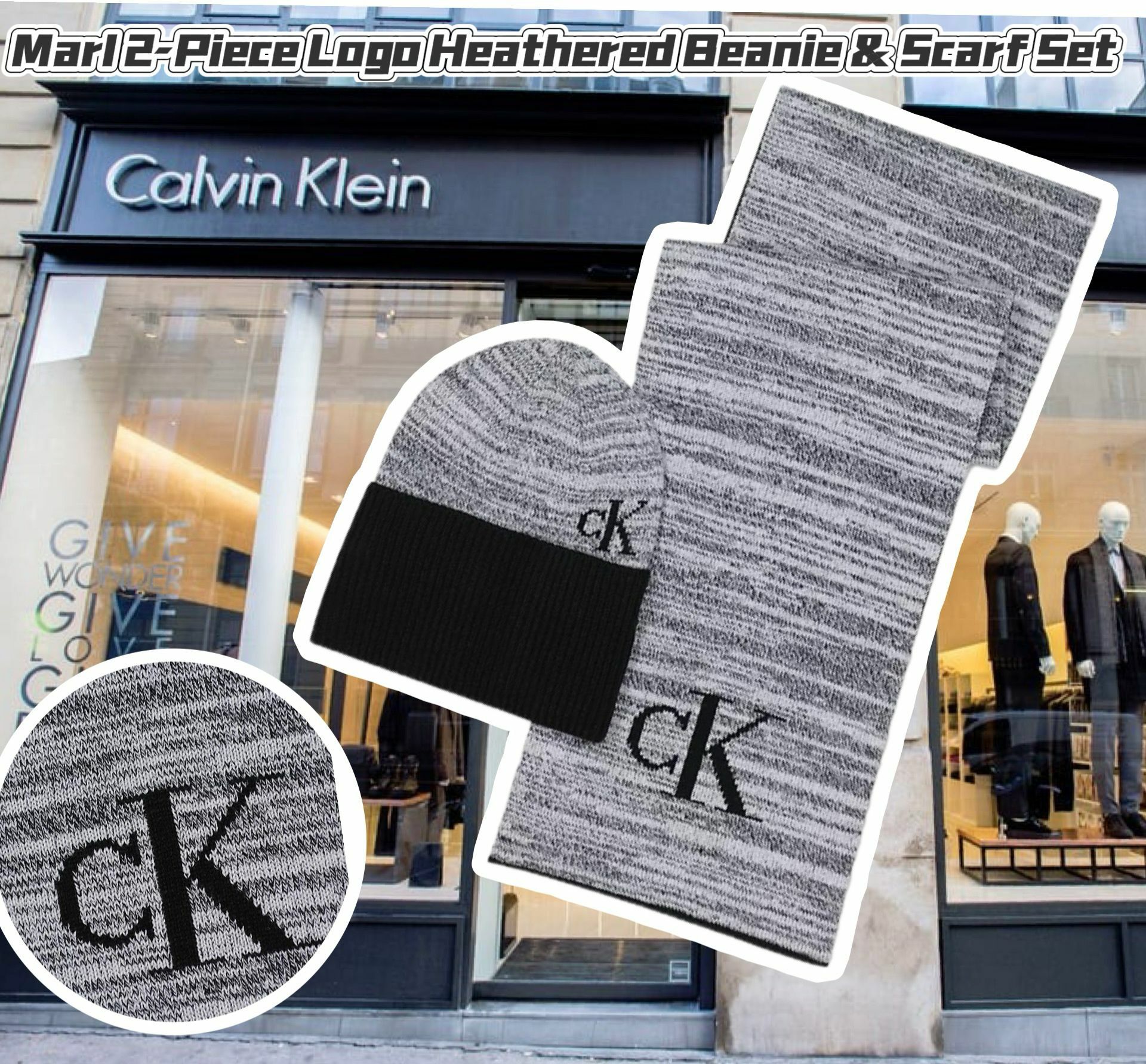 【預購】Calvin Klein Marl G120308 冷帽頸巾套裝