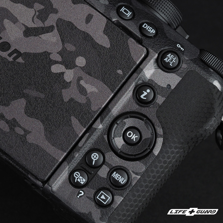 LIFE+GUARD Nikon Z50 II 相機貼膜按鍵特寫展示圖