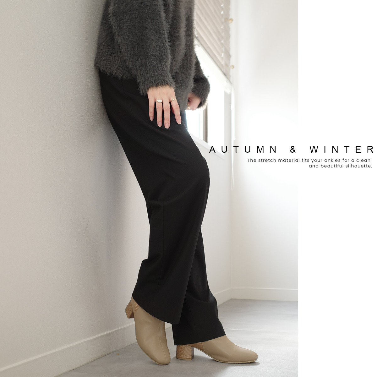 野性魅力 拼接刷毛方頭高跟短靴