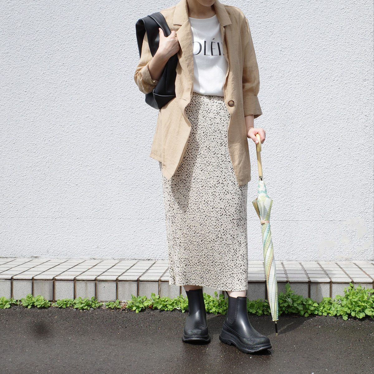 晴雨二穿 厚底切爾西雨短靴