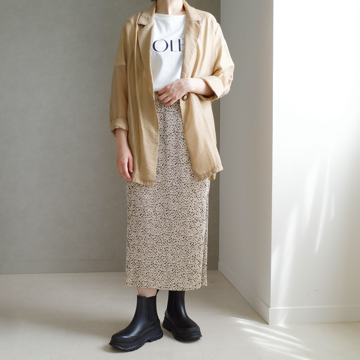 晴雨二穿 厚底切爾西雨短靴