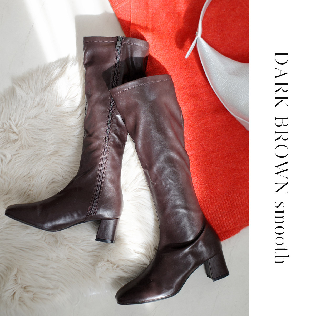 時尚標配 粗跟膝下長靴