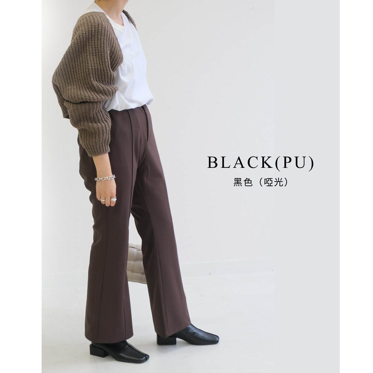 強烈印象 方頭粗縫線短靴