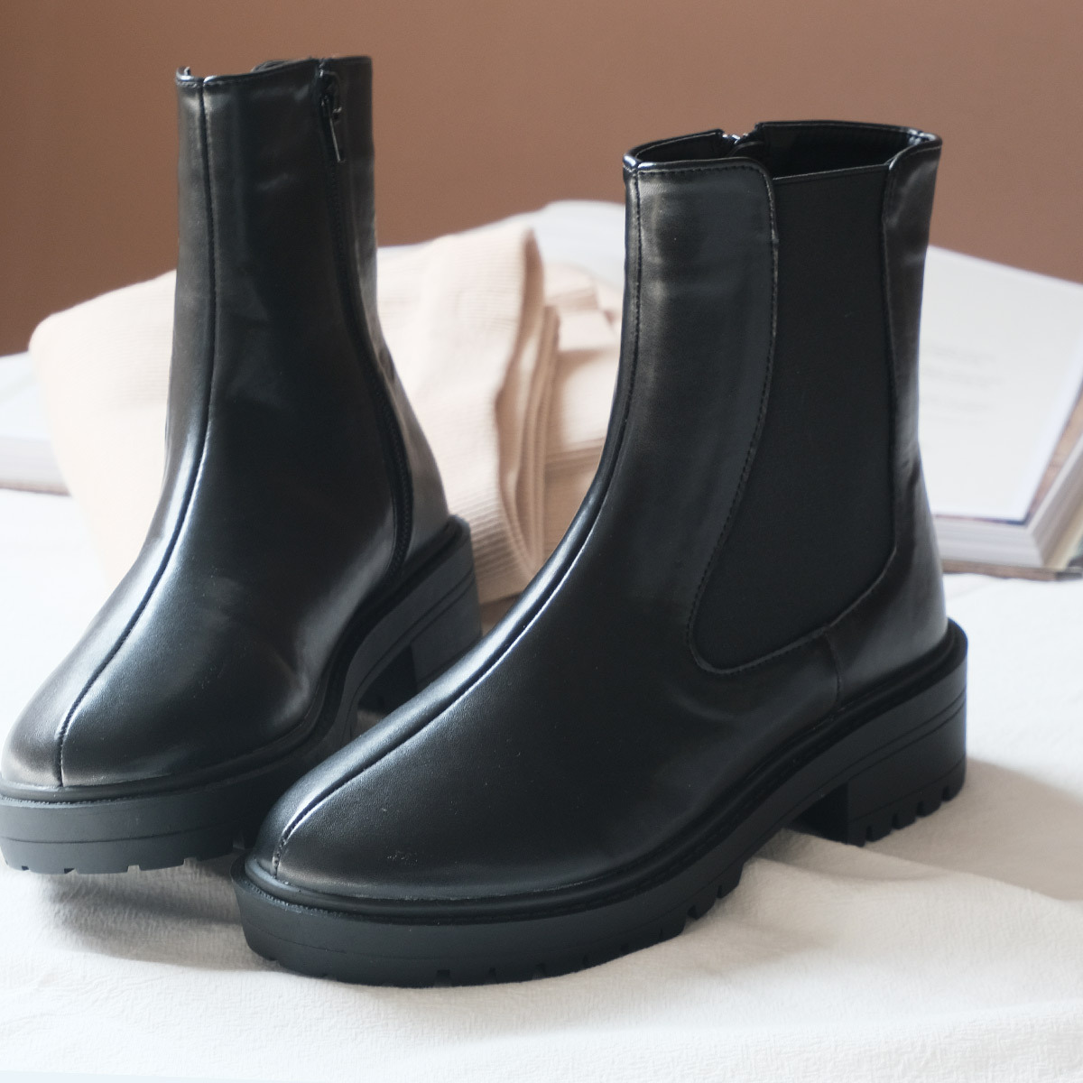 酷甜女孩 側拉鍊切爾西靴