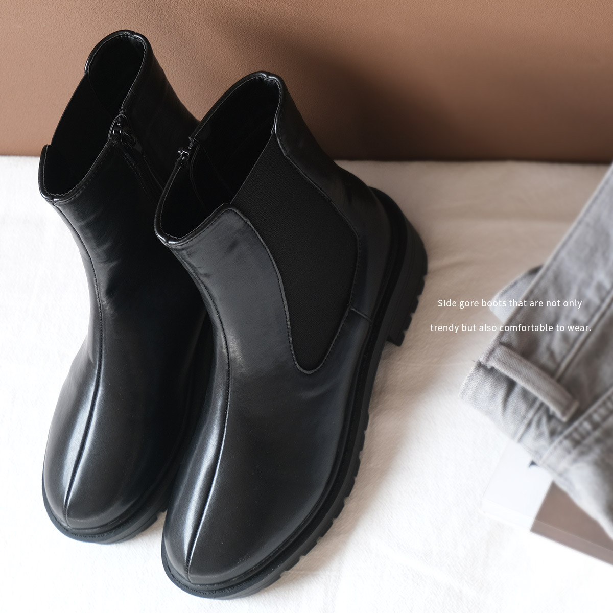 酷甜女孩 側拉鍊切爾西靴