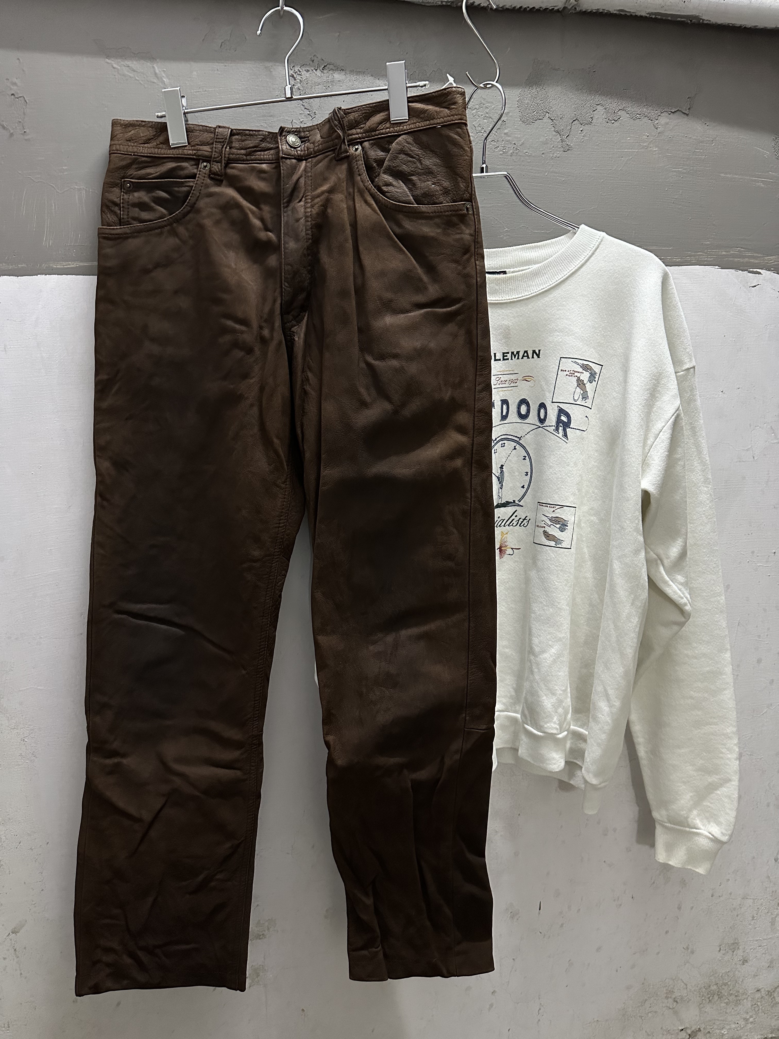 EURO Brown Leather Pants