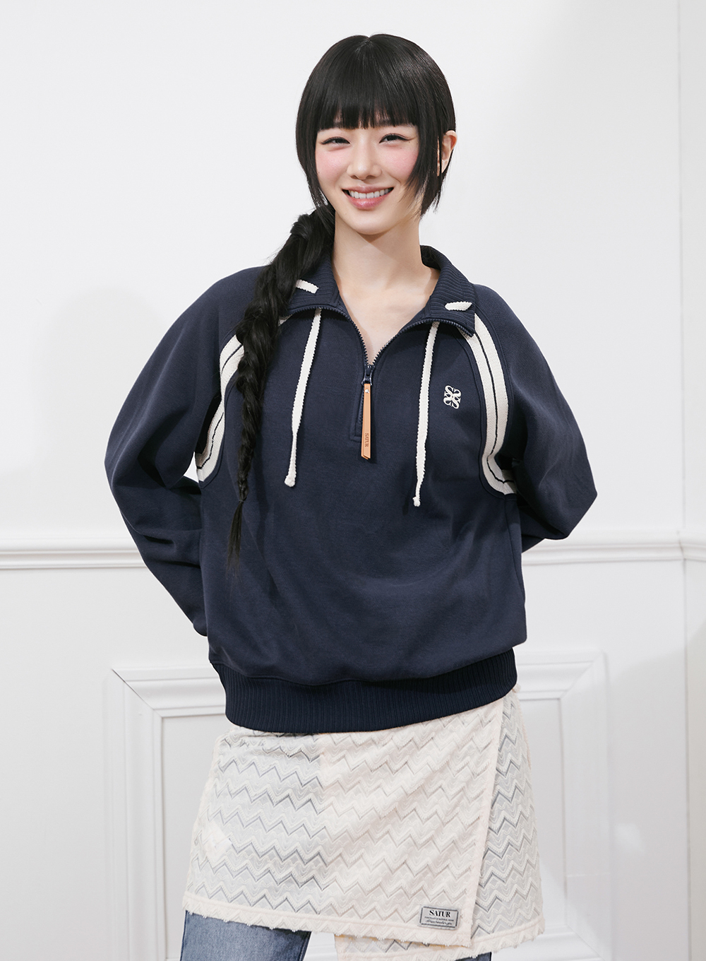 SATUR LAWTON HALF ZIP-UP SWEATSHIRT