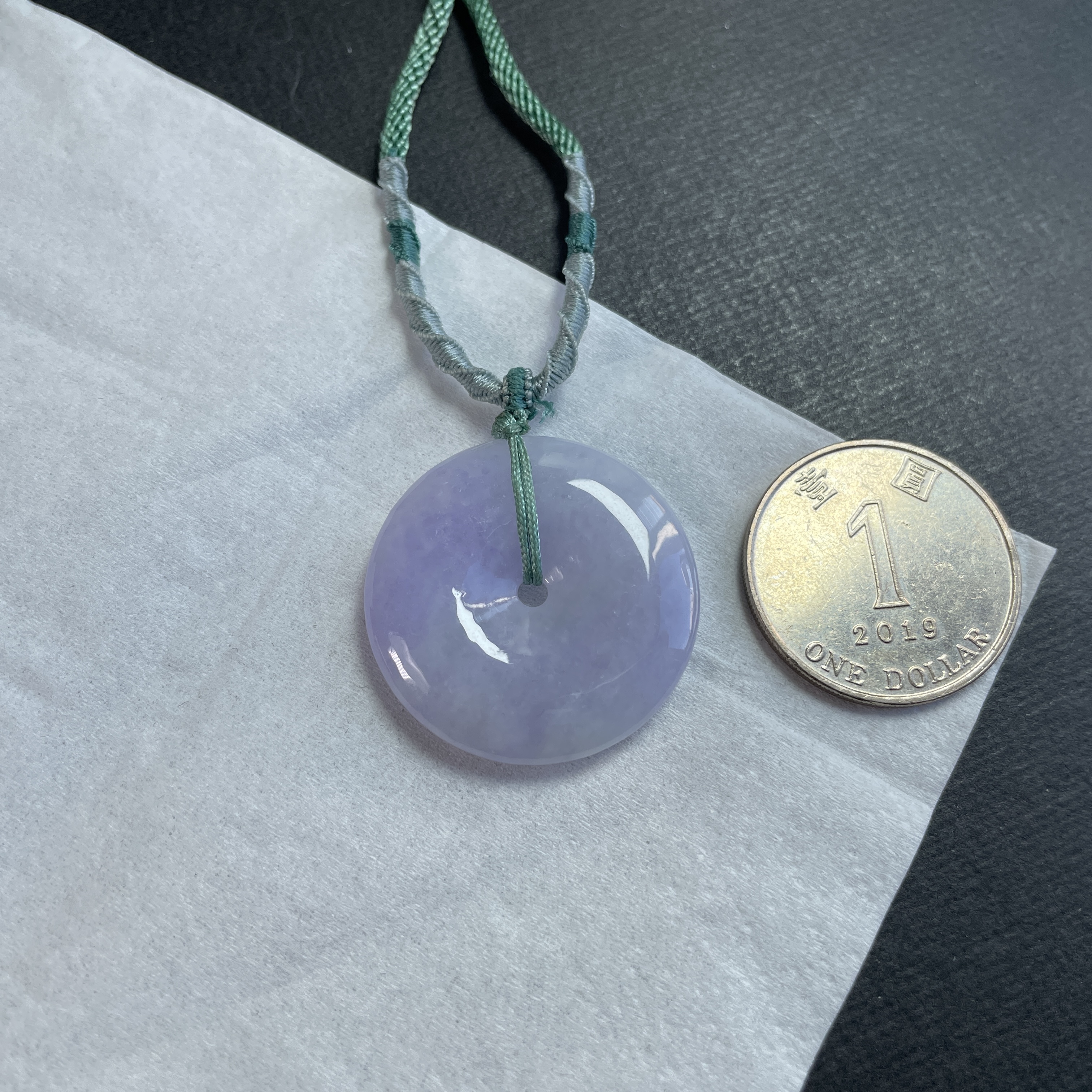 J2377 翡翠冰紫平安扣(30mm直徑)