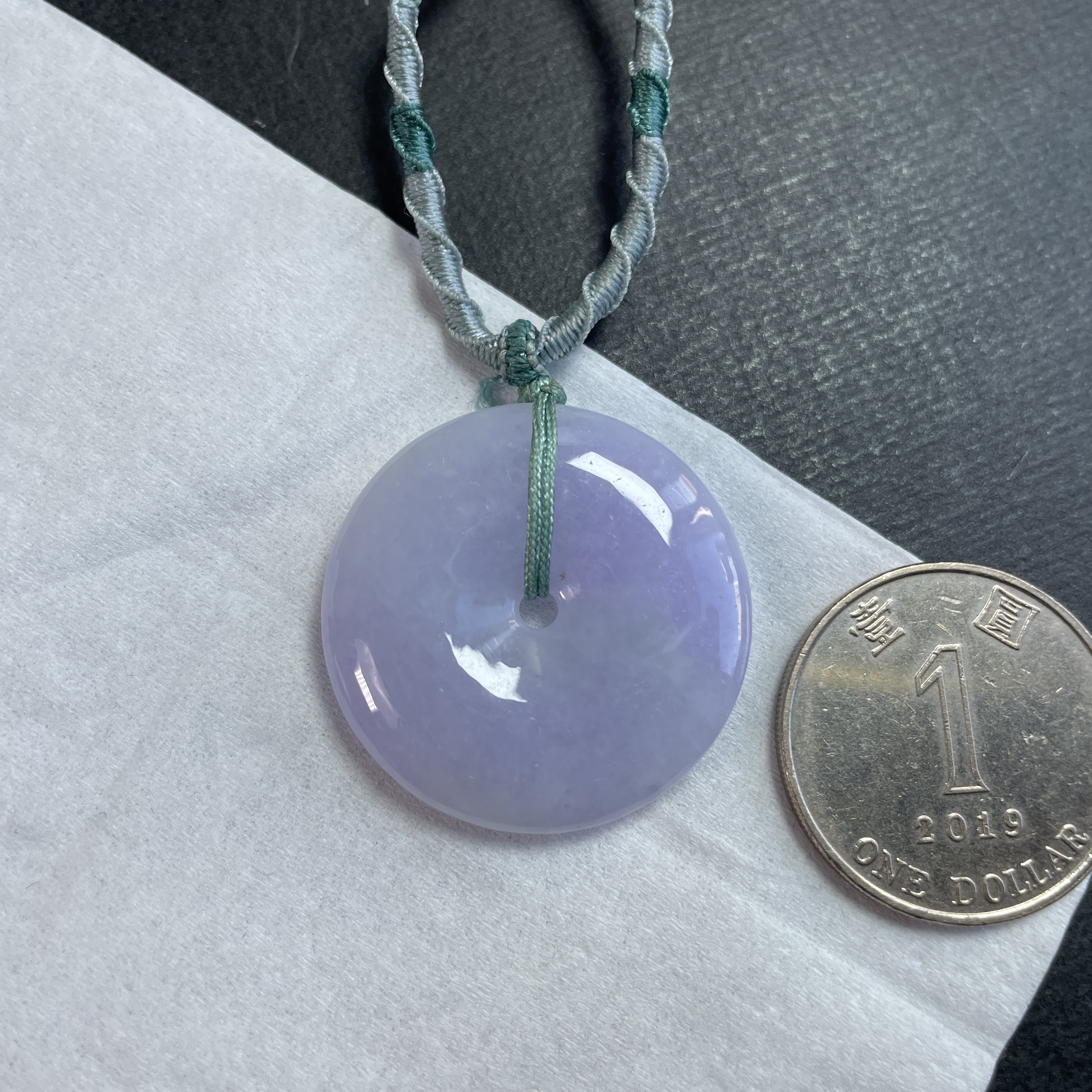 J2377 翡翠冰紫平安扣(30mm直徑)