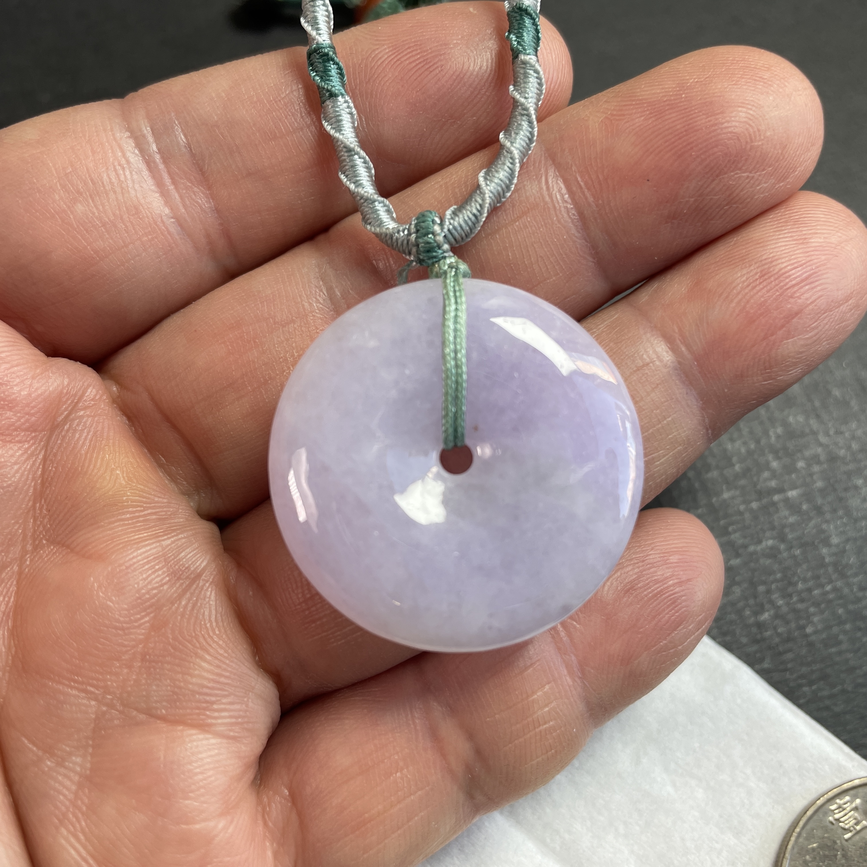 翡翠冰紫平安扣 (30mm直徑),天然翡翠A玉, 緬甸玉, Jade, Jadeite