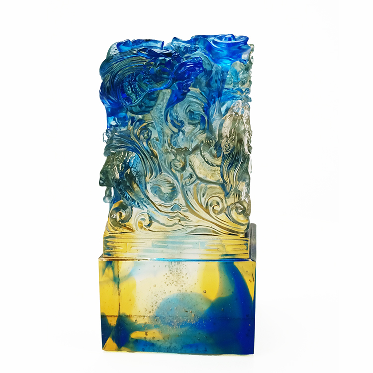 鹿港窯禮品館|收藏送禮佳品|琉璃 龍璽呈祥|居家 辦公室 開運擺件 印鑑 文鎮