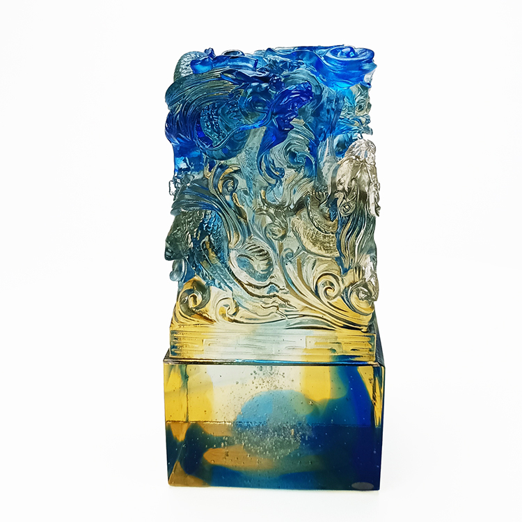 鹿港窯禮品館|收藏送禮佳品|琉璃 龍璽呈祥|居家 辦公室 開運擺件 印鑑 文鎮