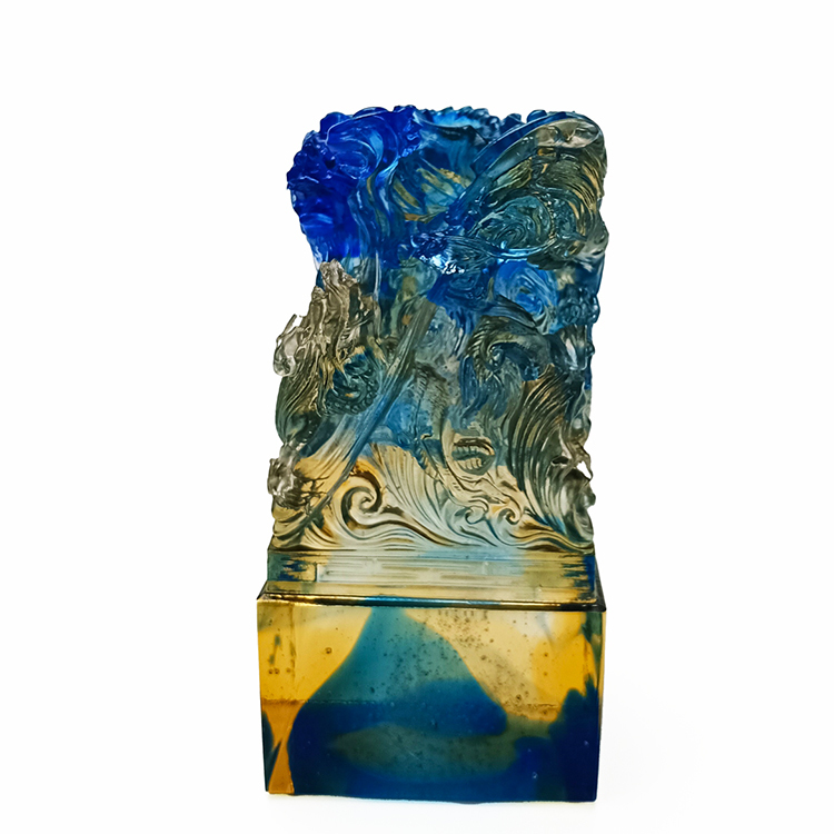 鹿港窯禮品館|收藏送禮佳品|琉璃 龍璽呈祥|居家 辦公室 開運擺件 印鑑 文鎮