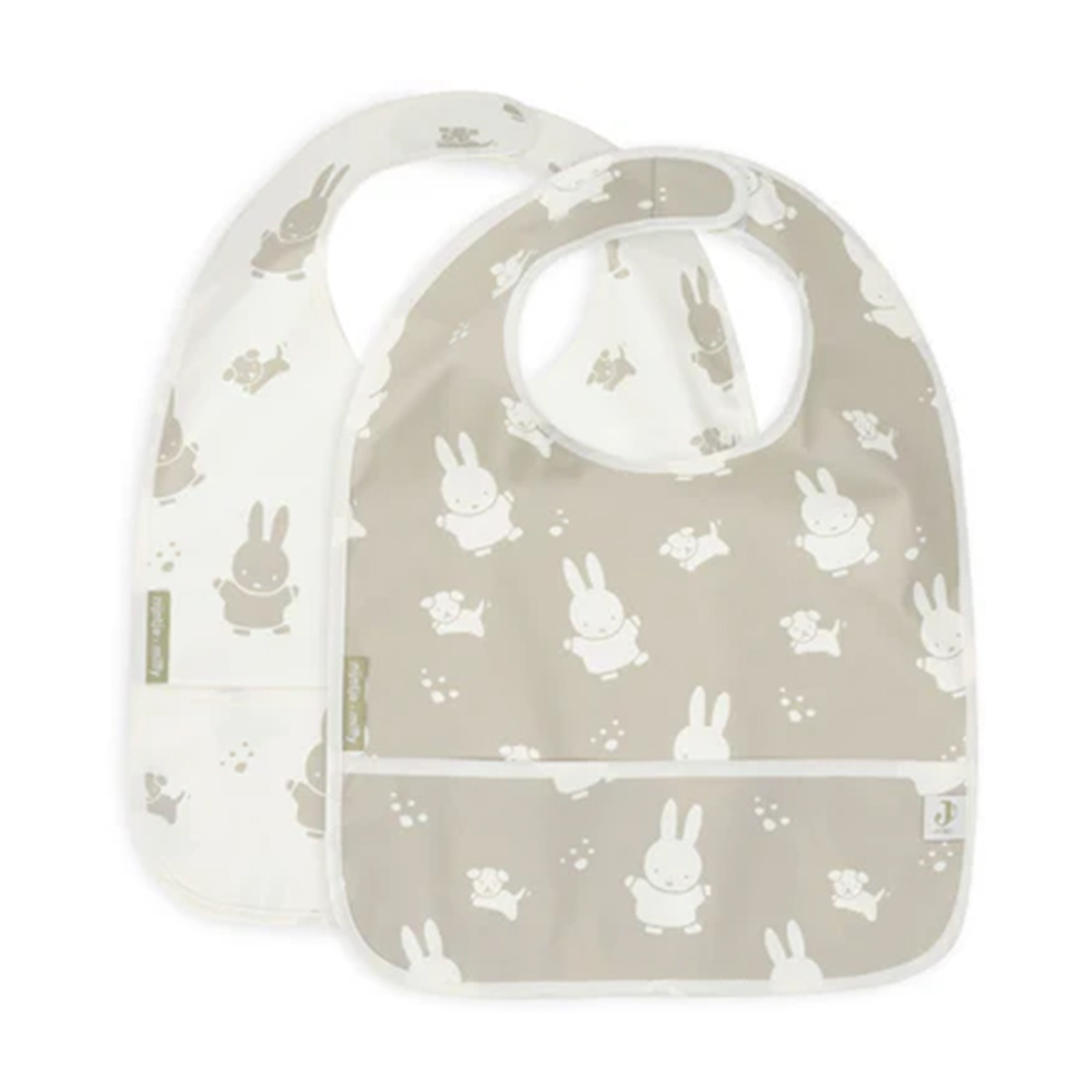 荷蘭Jollein Miffy & Snuffy防水圍兜2入-Olive Green