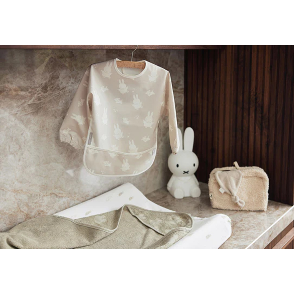 荷蘭Jollein Miffy & Snuffy長袖防水圍兜-Nougat