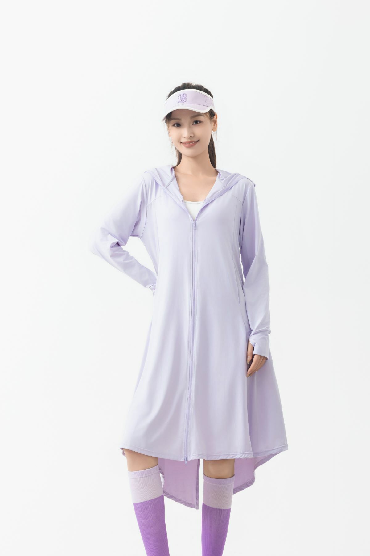 機能防曬涼感外套 長版修身款｜紫