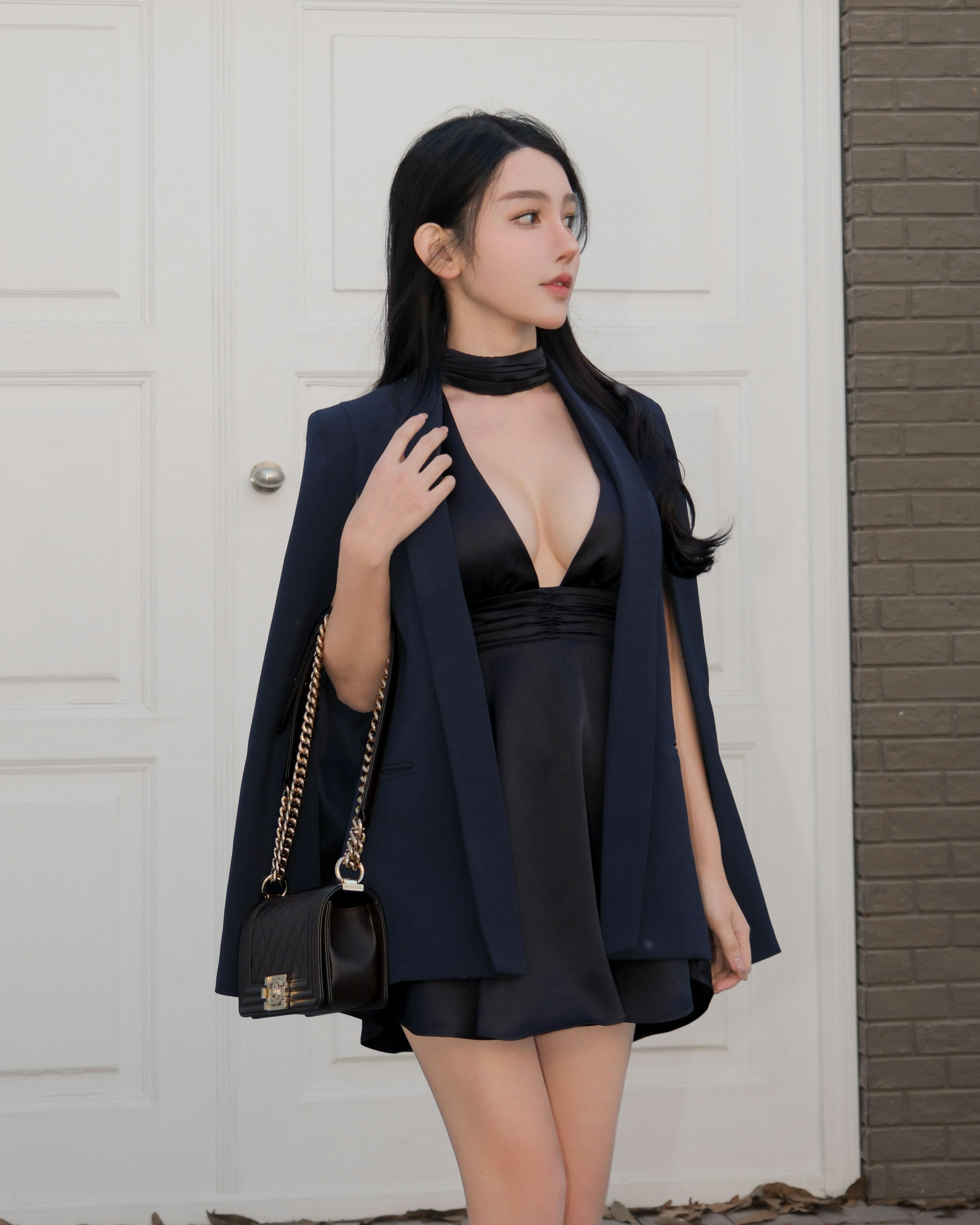 限量-俐落斗篷直領西裝外套