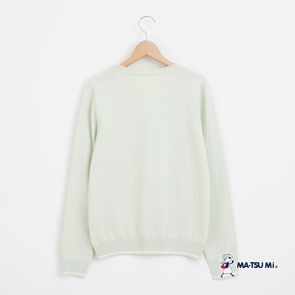 MA‧TSU Mi 精緻瑪娃與狗狗刺繡針織上衣(粉.草綠)