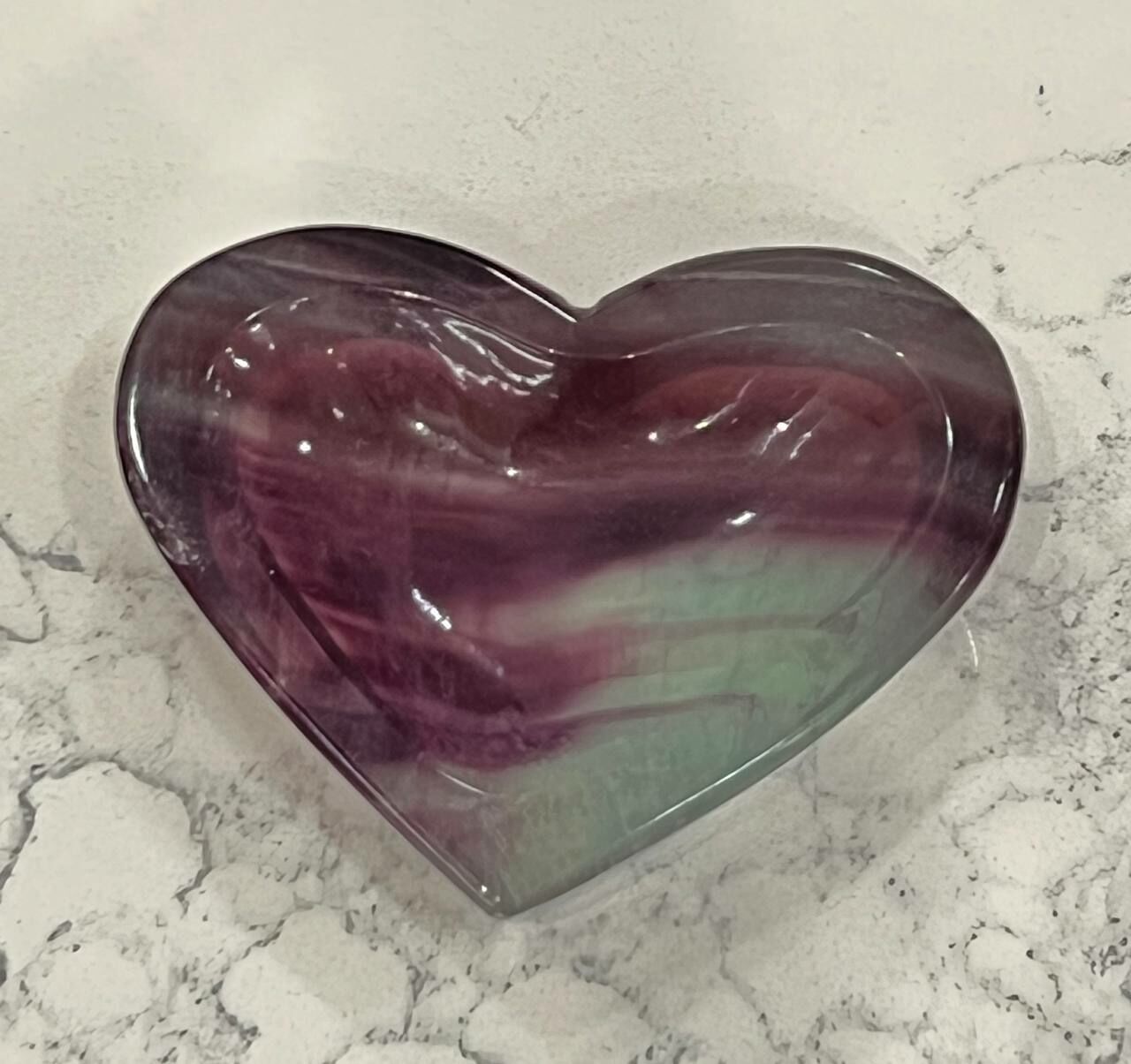 [S] GEMZ & CO HTY HEART-SHAPED FLUORITE DISPLAY, V242 (V242)