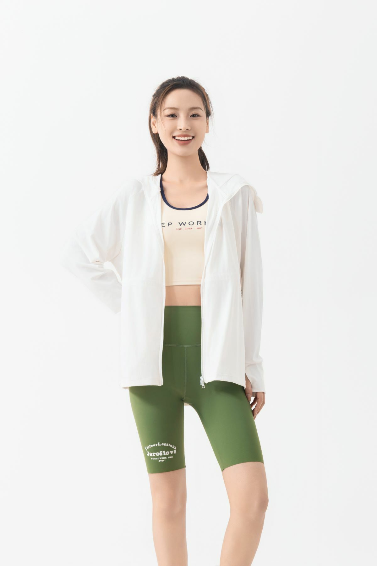 機能防曬涼感外套-束腰款｜象牙白