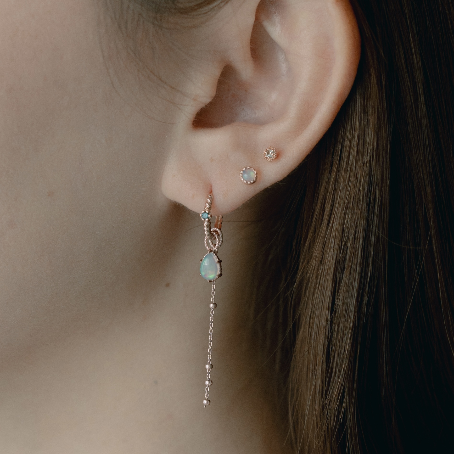 14K簡約triplets耳鏈墜