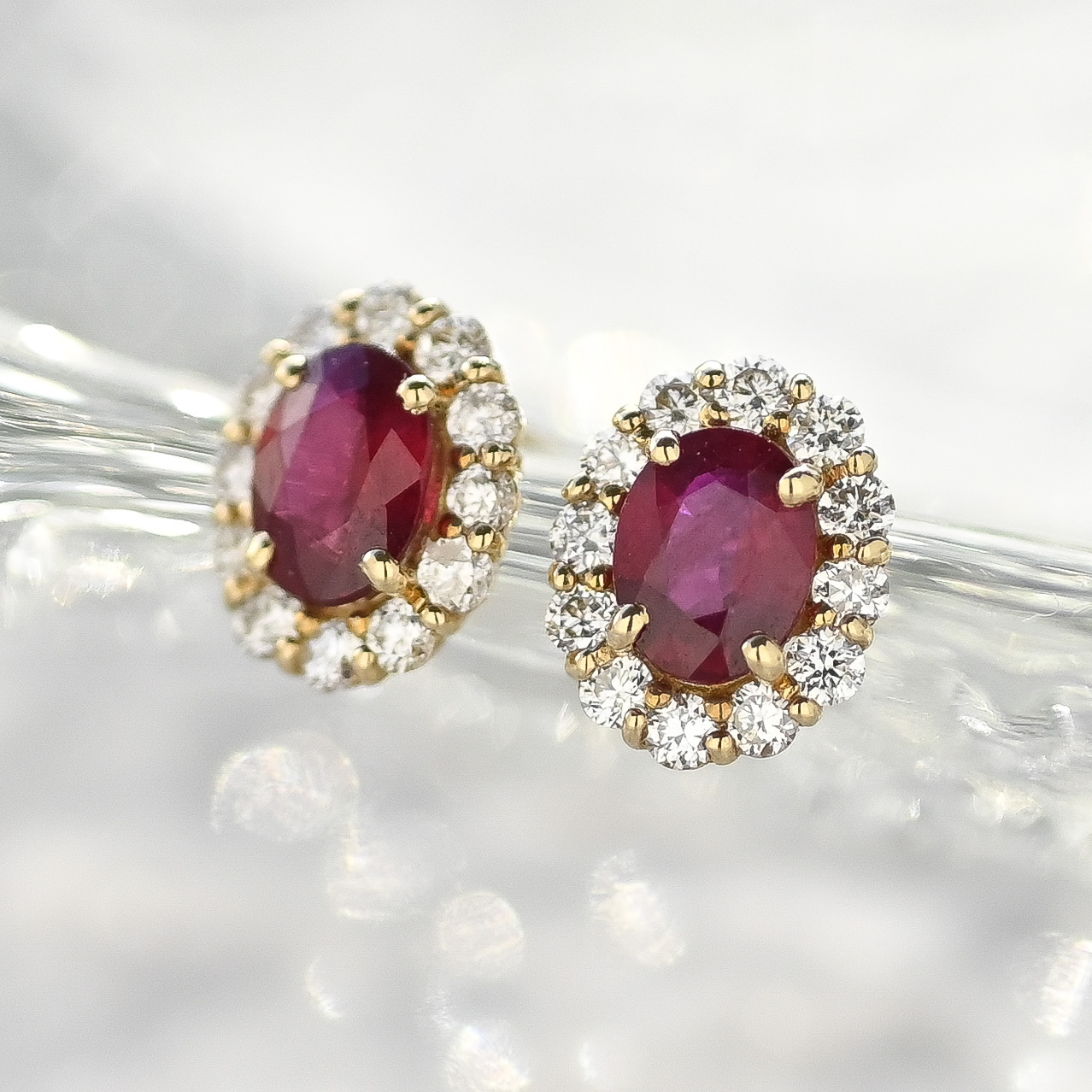 18K 0.41ct Ruby & Diamond Earring