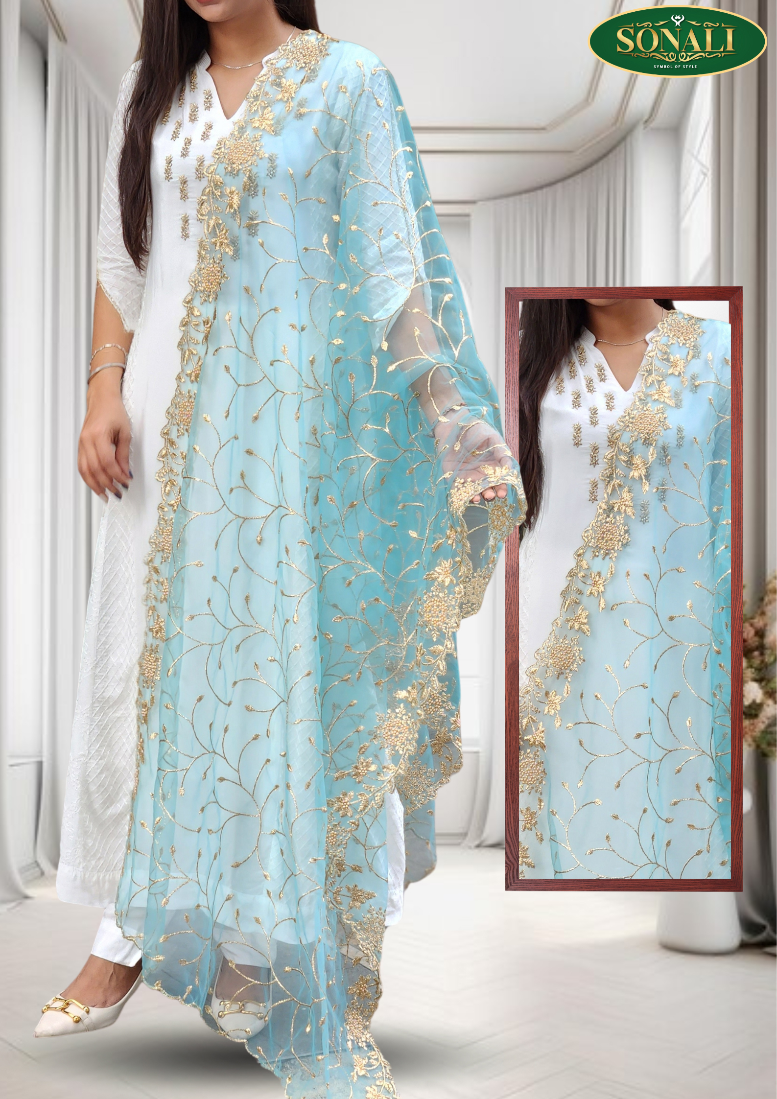 Sonali Premier Quality Women's Shawls Designer Dupattas - Color & Style Refer Image