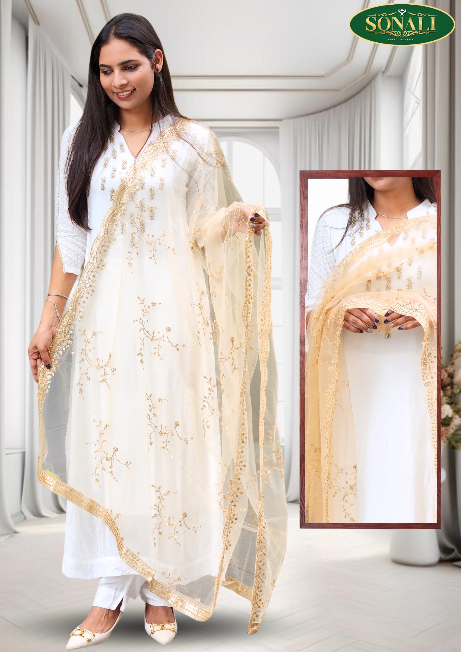 Sonali Premier Quality Women's Shawls Designer Dupattas - Color & Style Refer Image