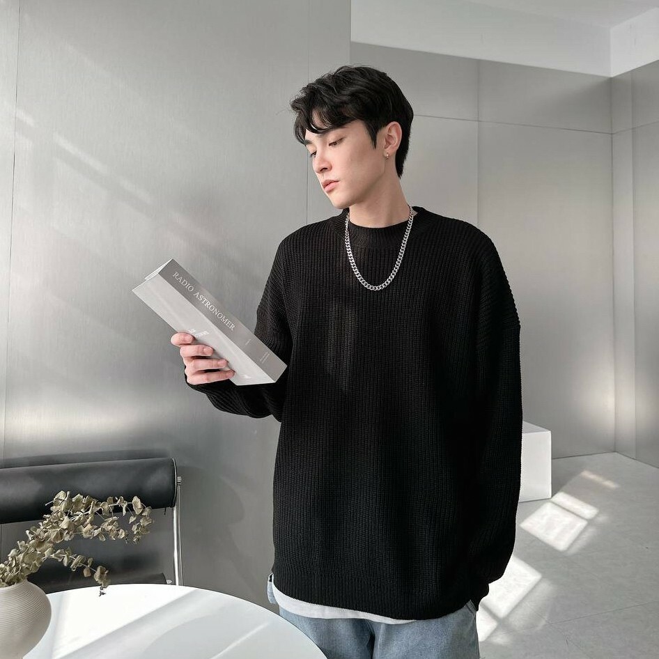 素面開洞袖口開岔毛衣（4colors）