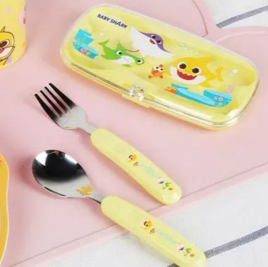 Baby Shark 兒童餐具 叉匙連盒